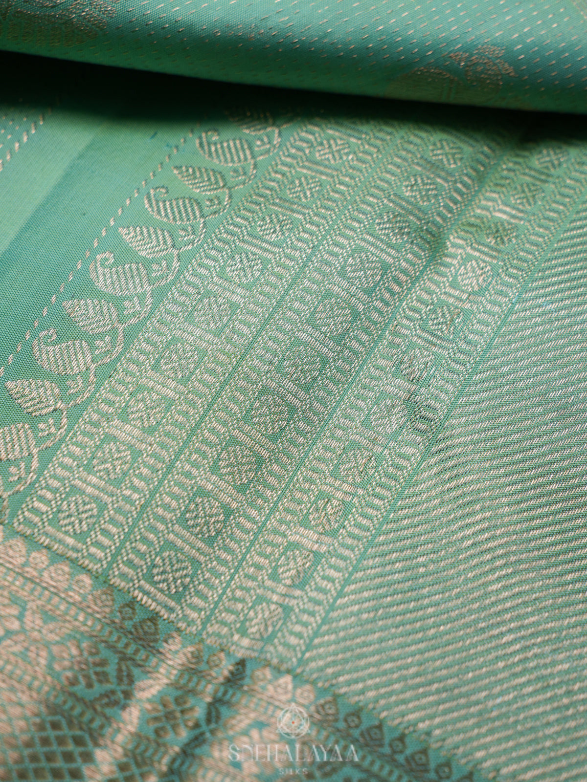 Mint Green Kanjivaram Silk Saree