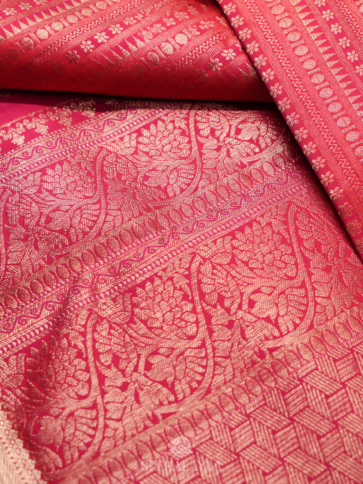Ruby Red Kanjivaram Silk Saree