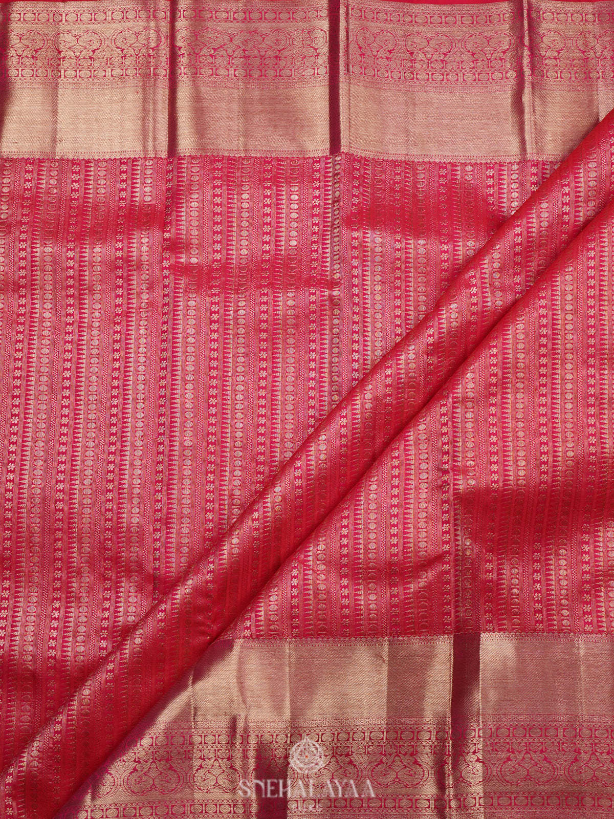 Ruby Red Kanjivaram Silk Saree
