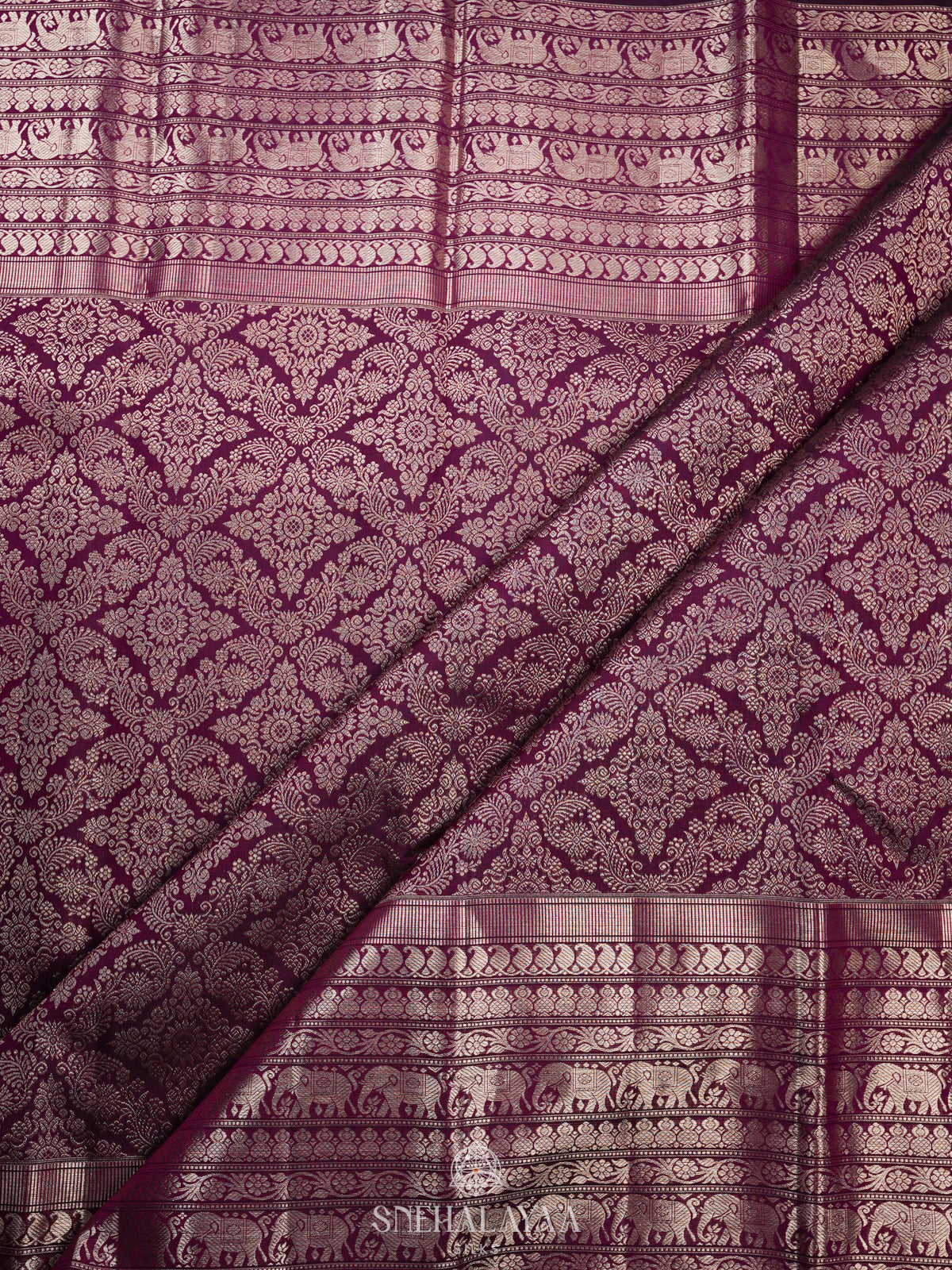 Purple Kanjivaram Silk Saree