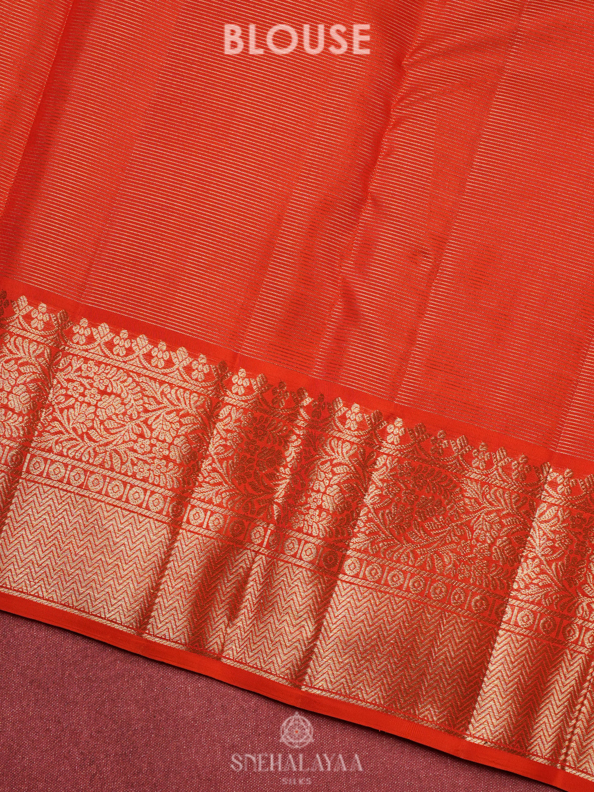Rust Orange Kanjivaram Silk Saree