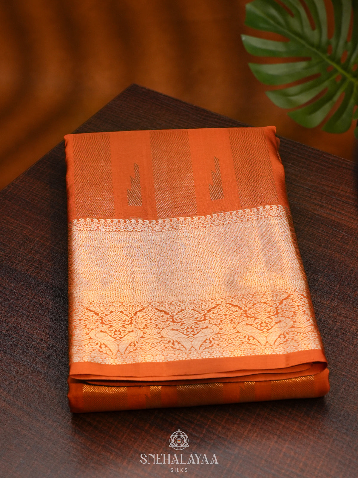 Orange Kanjivaram Silk Saree