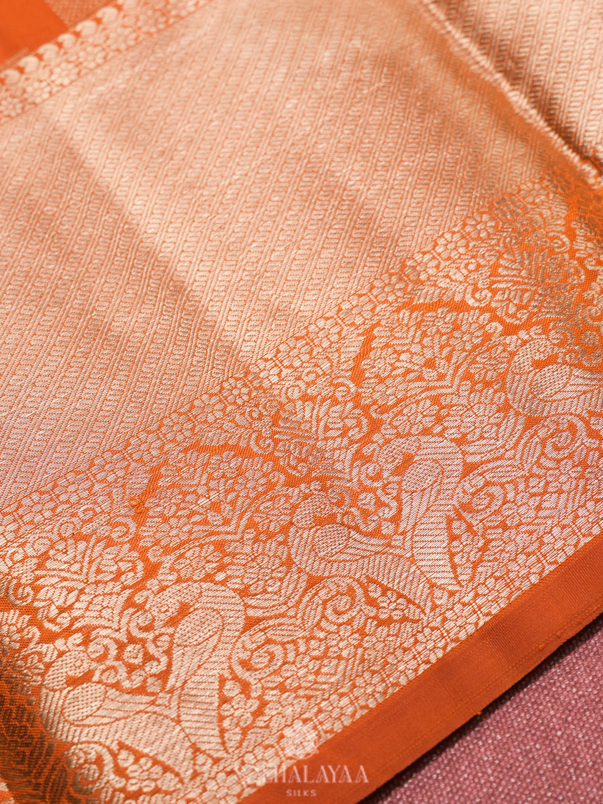 Orange Kanjivaram Silk Saree