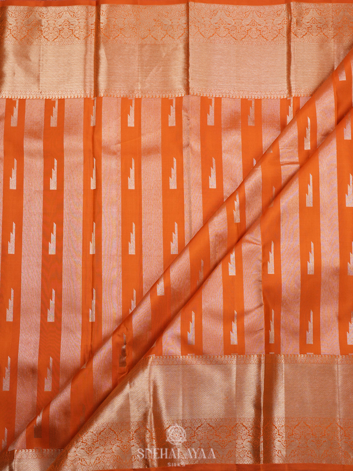 Orange Kanjivaram Silk Saree