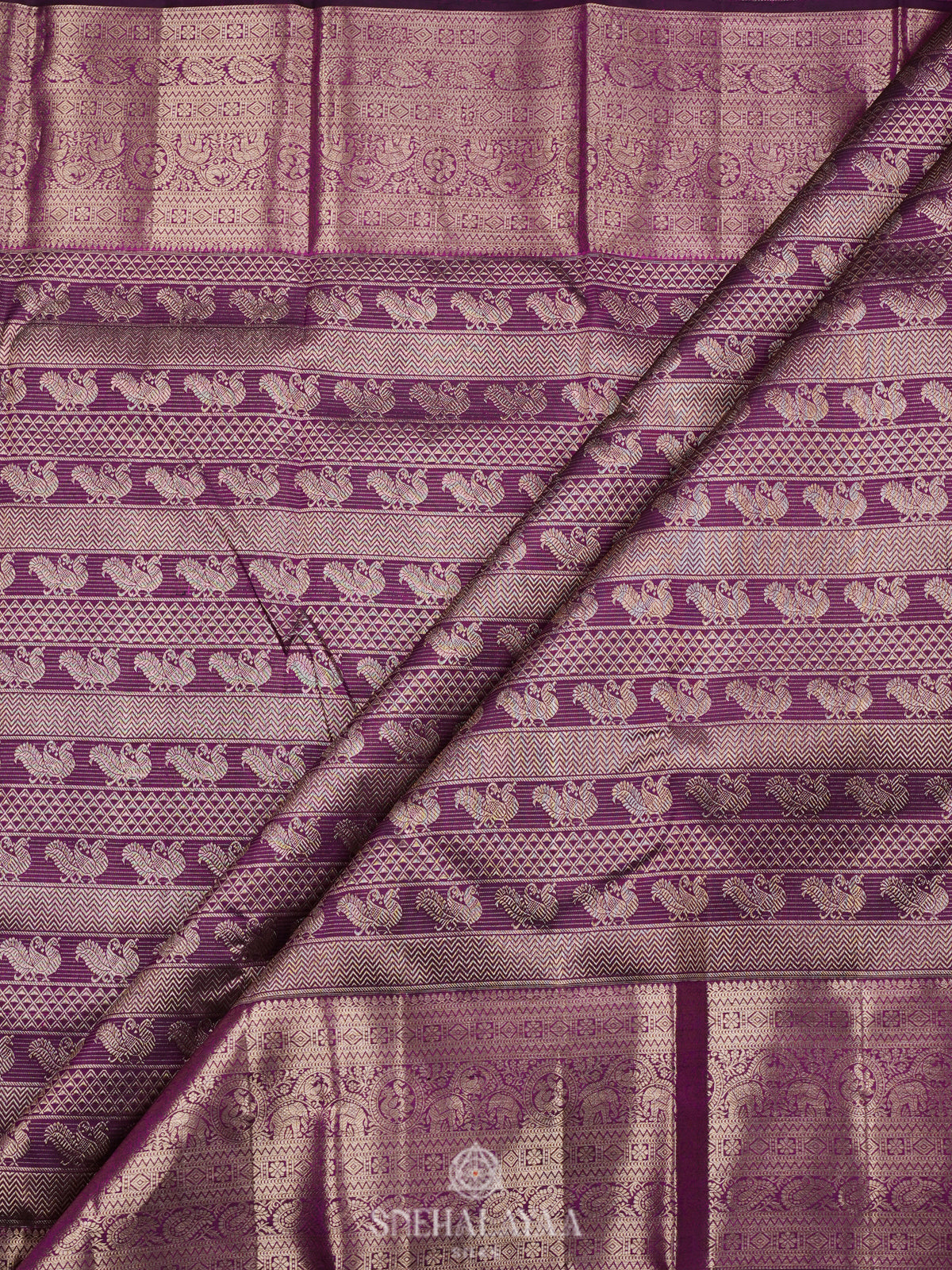 Magenta Kanjivaram Silk Saree