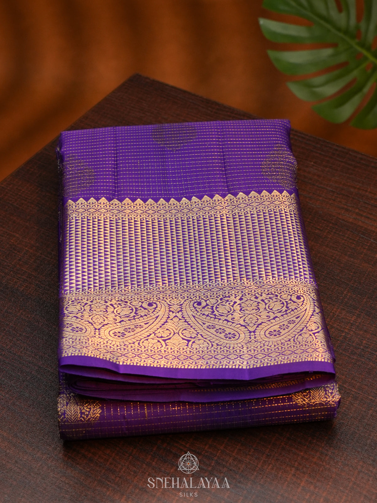 Violet Kanjivaram Silk Saree