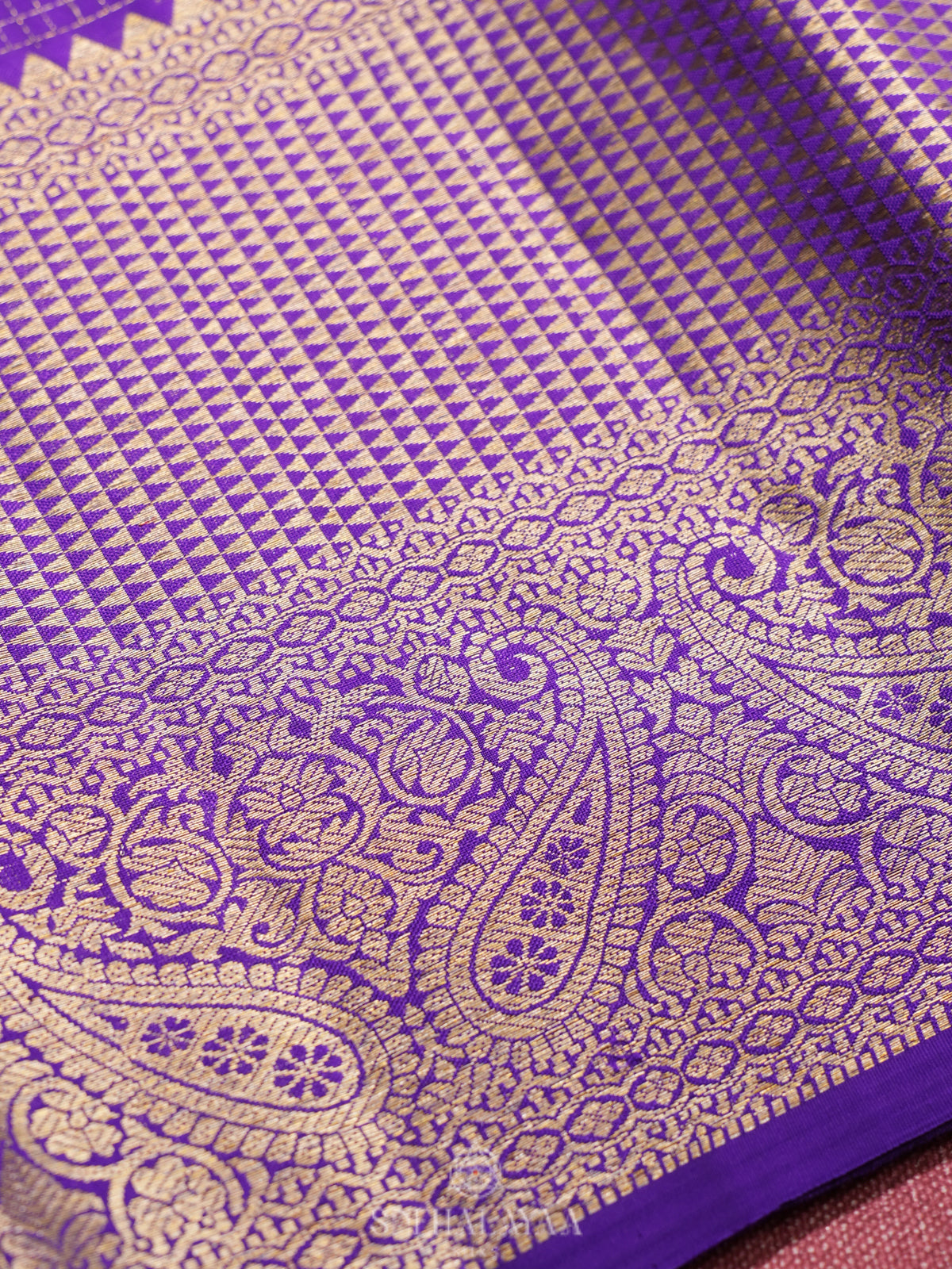 Violet Kanjivaram Silk Saree