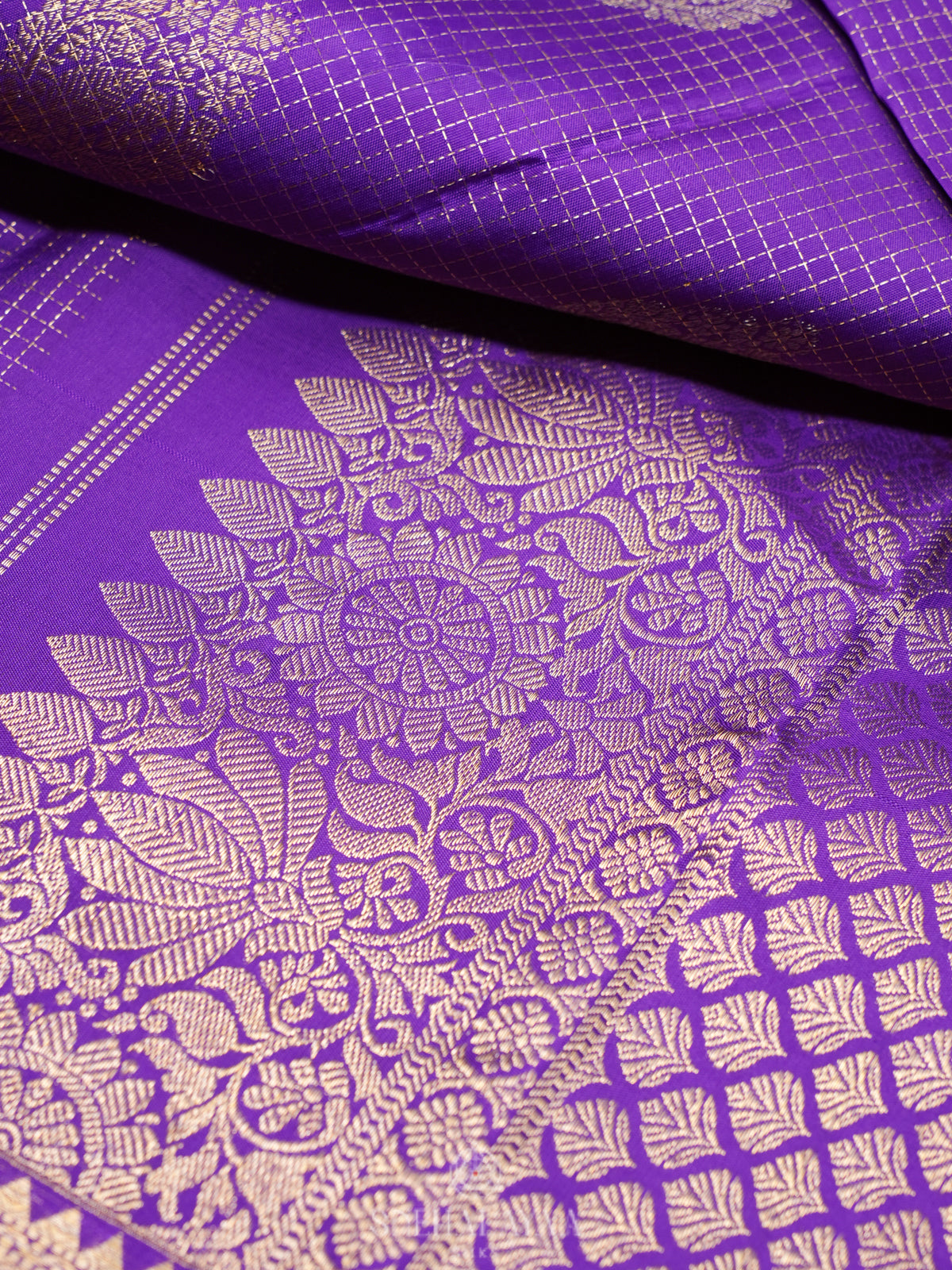 Violet Kanjivaram Silk Saree
