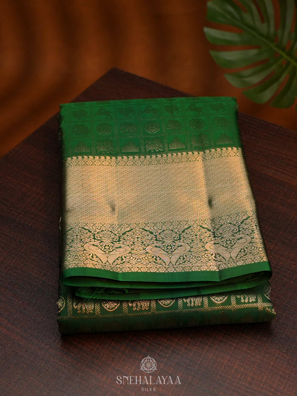 Emerald Green Kanjivaram Silk Saree