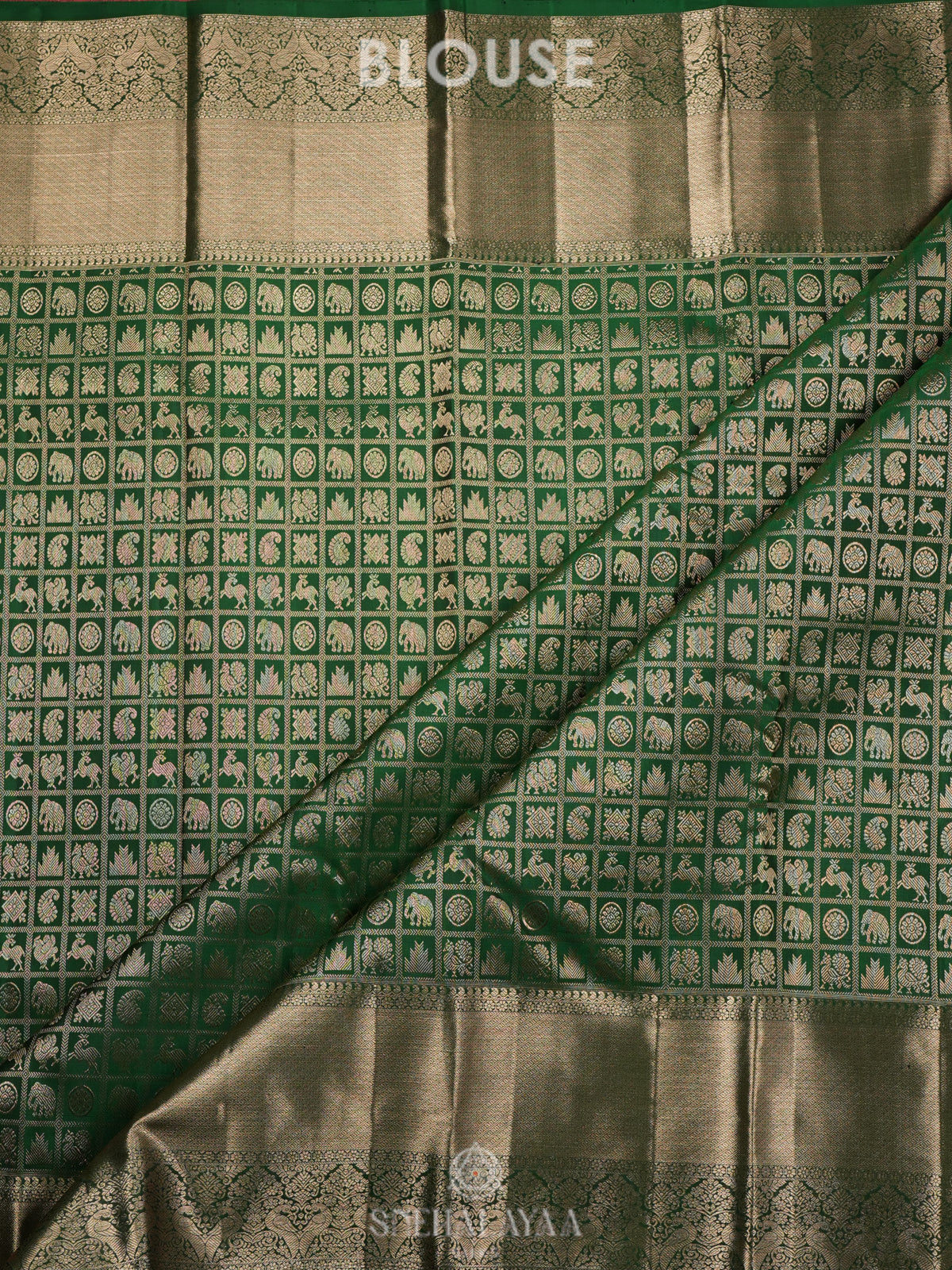 Emerald Green Kanjivaram Silk Saree