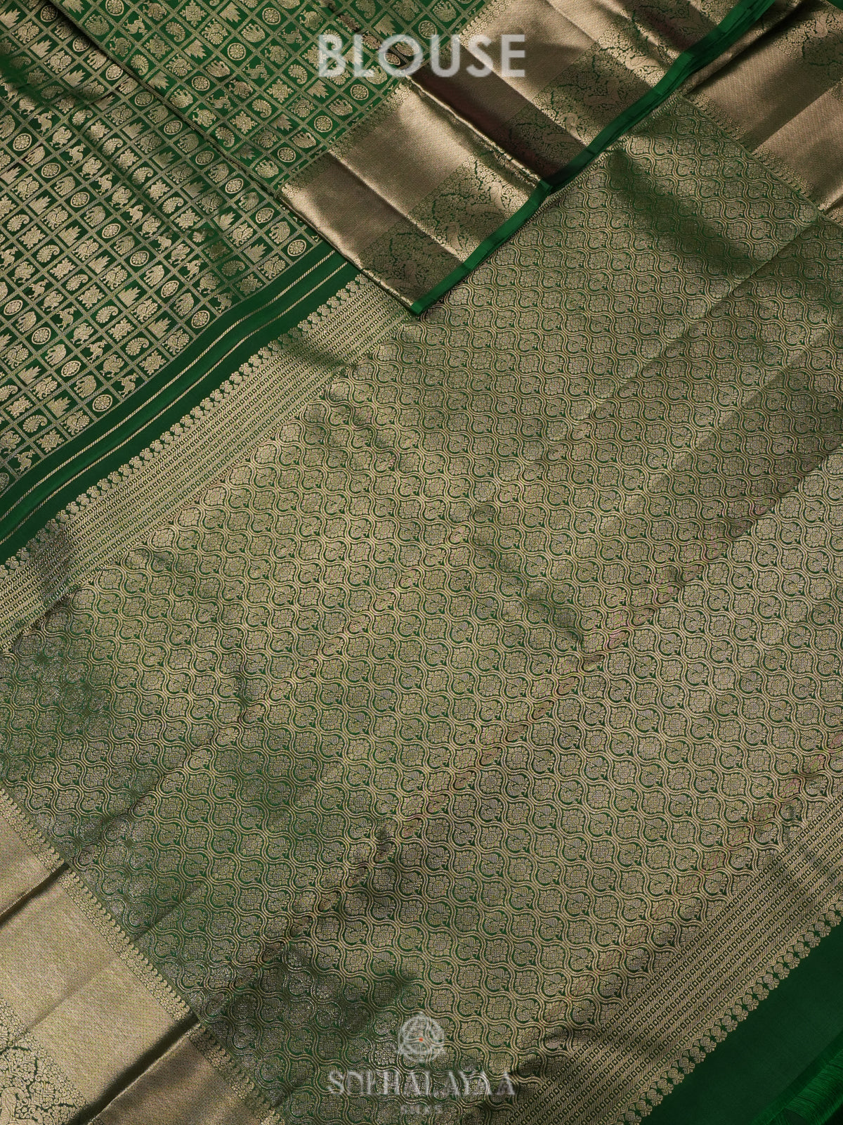 Emerald Green Kanjivaram Silk Saree