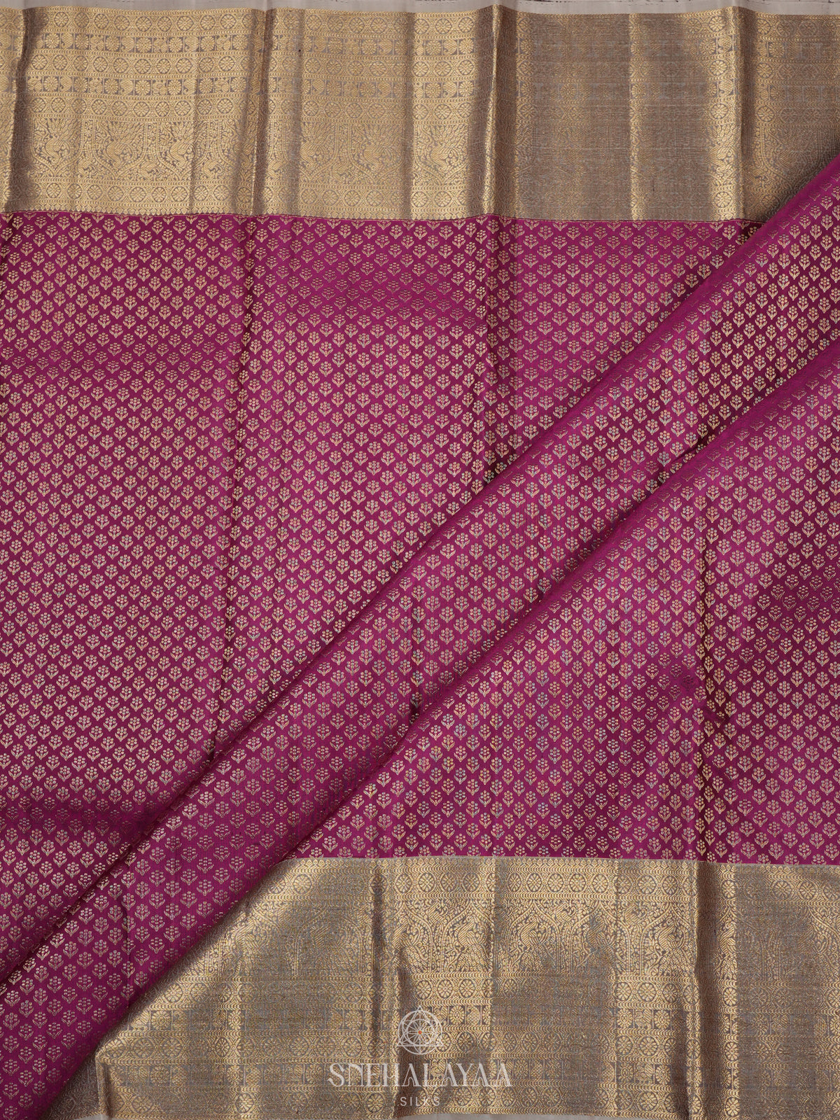 Magenta Kanjivaram Silk Saree