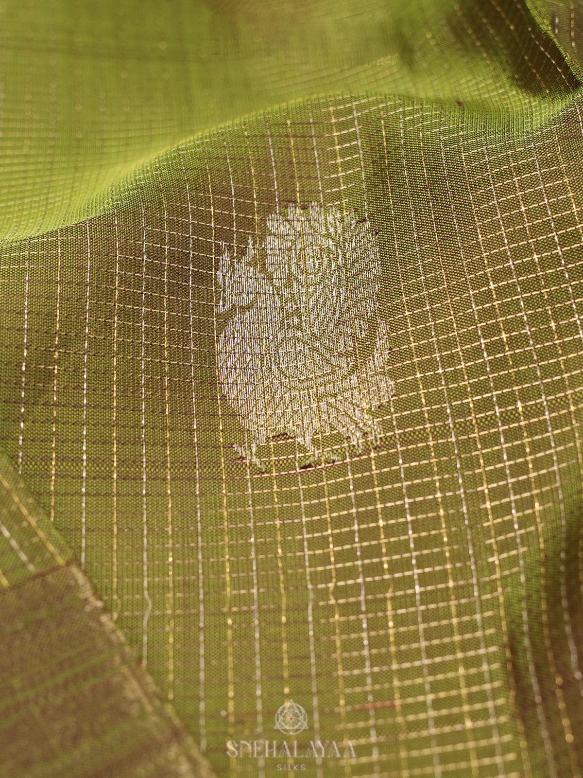 Lime Green Kanjivaram Silk Saree