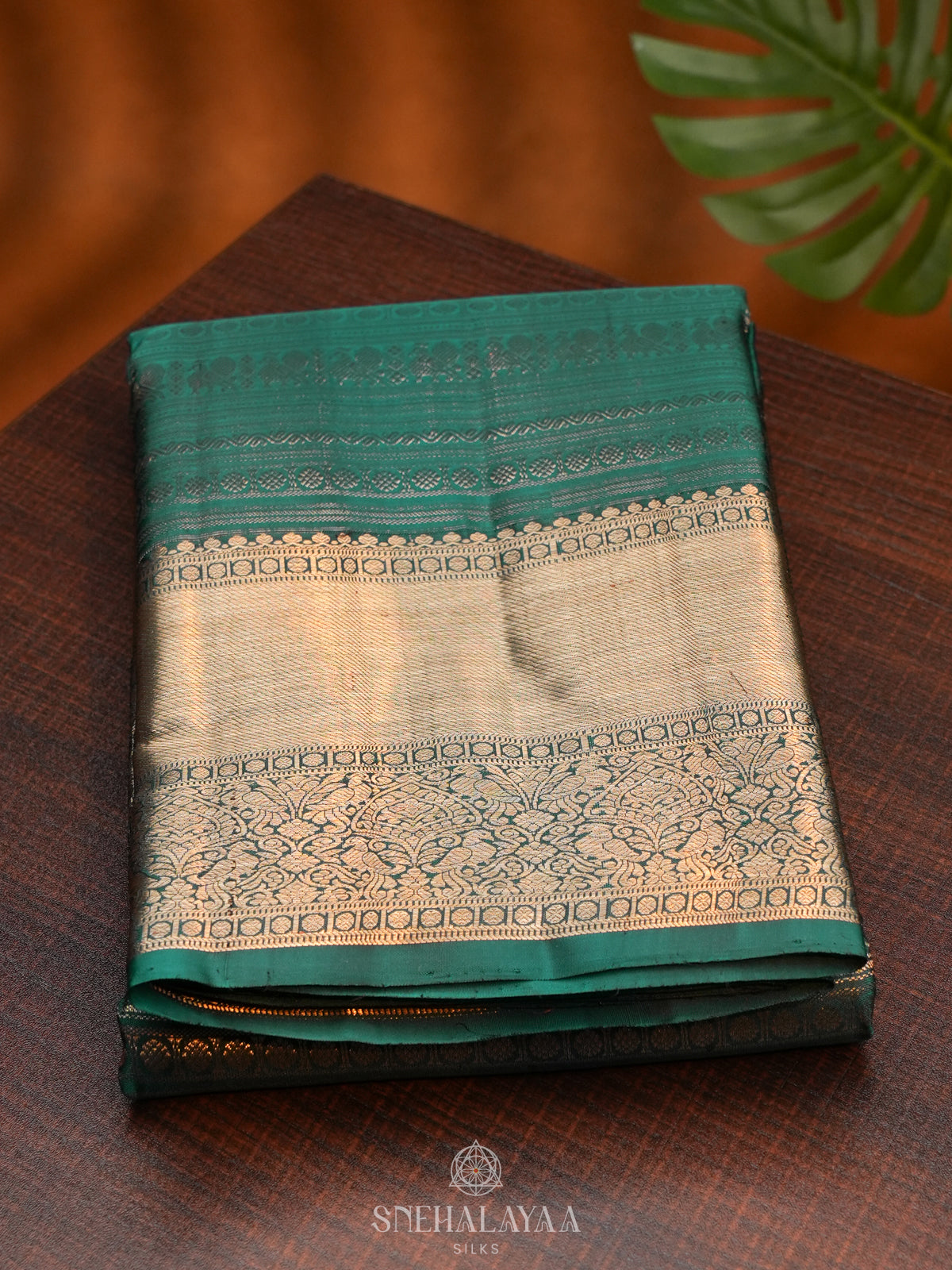 Forest Green Kanjivaram Silk Saree