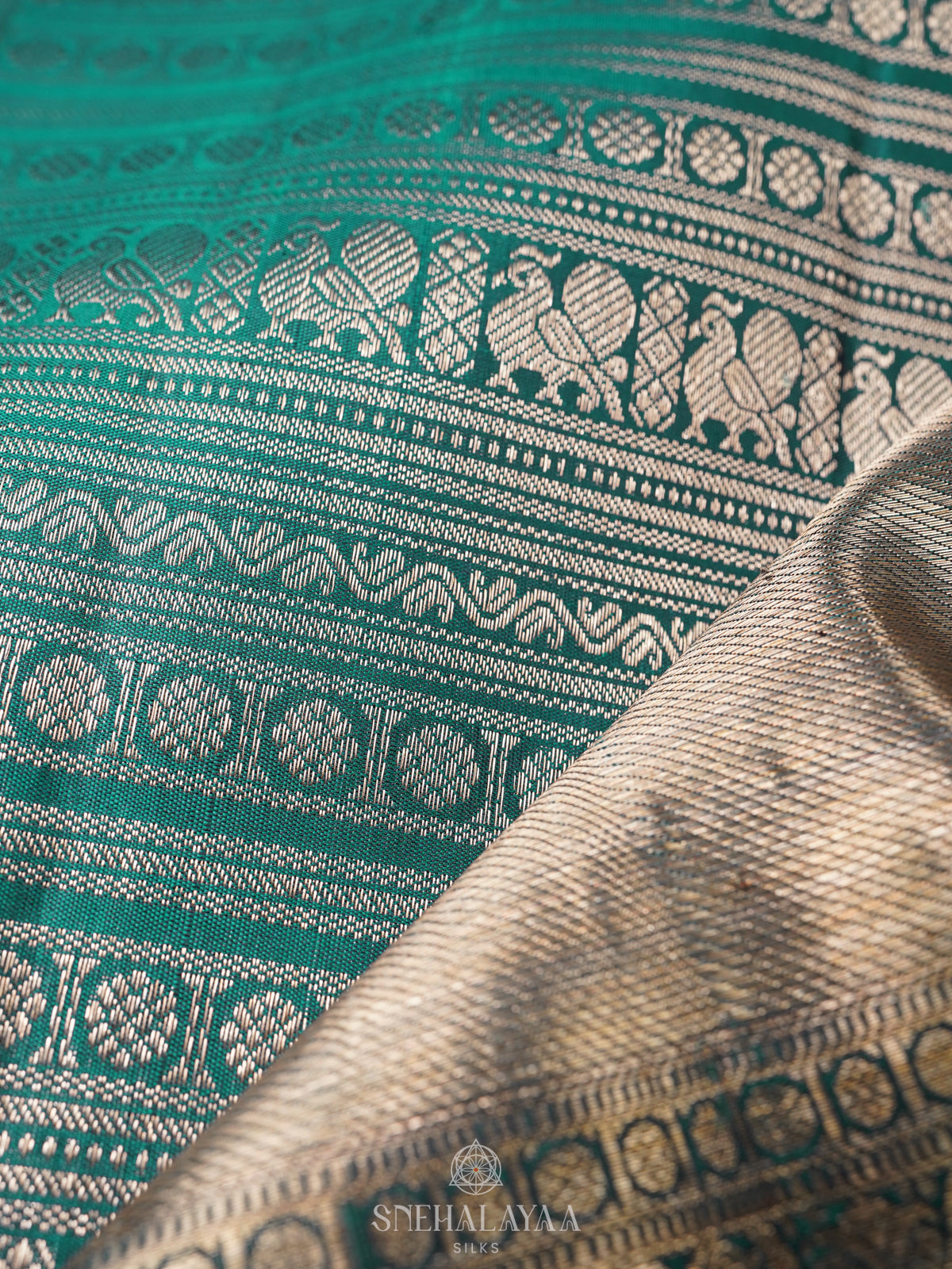 Forest Green Kanjivaram Silk Saree