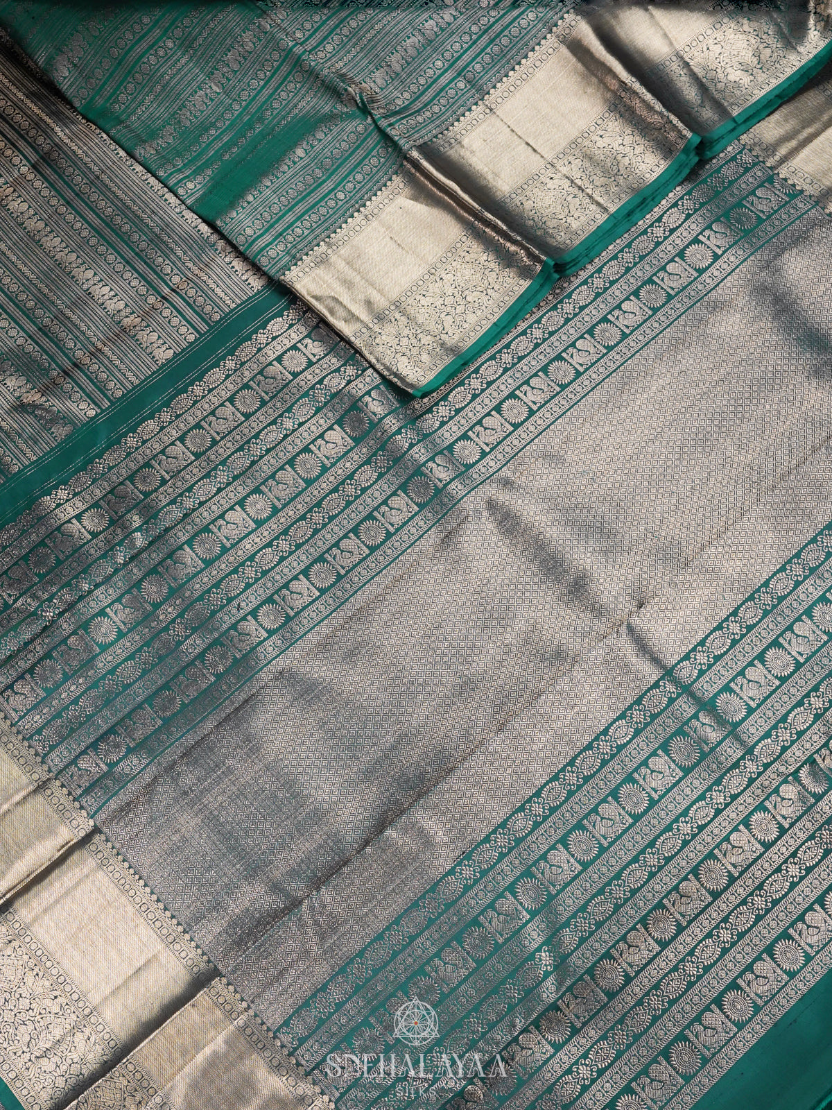 Forest Green Kanjivaram Silk Saree