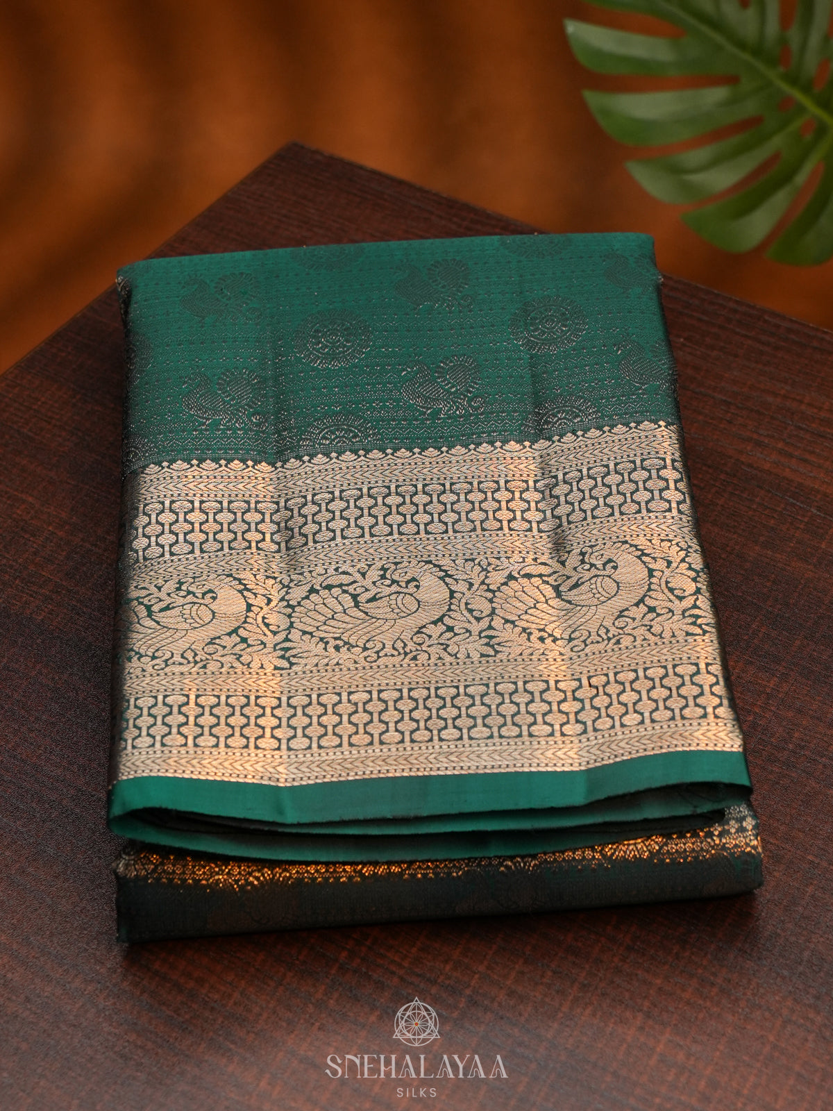 Forest Green Kanjivaram Silk Saree