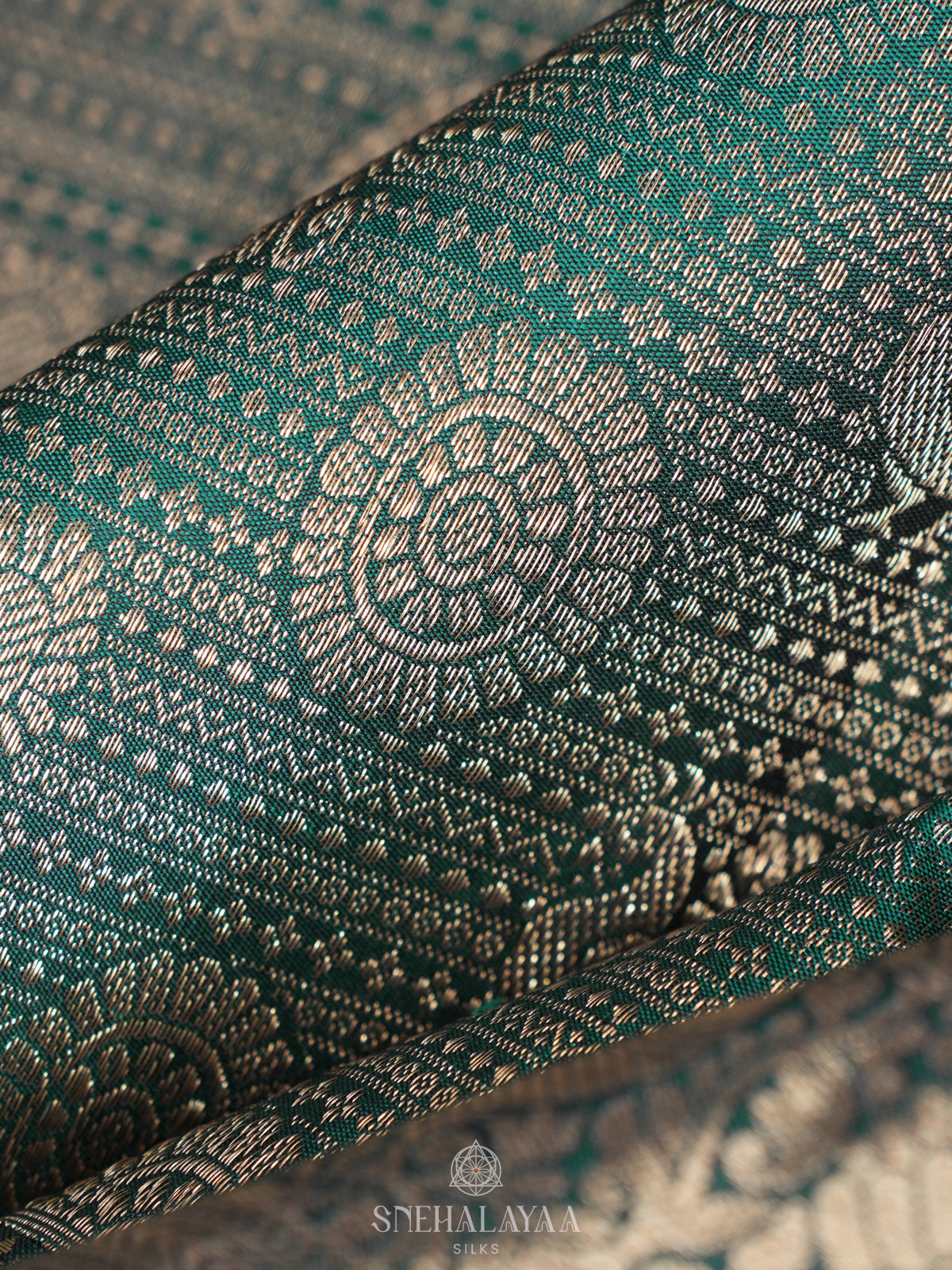 Forest Green Kanjivaram Silk Saree