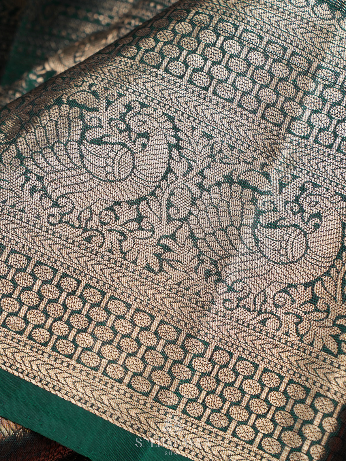 Forest Green Kanjivaram Silk Saree