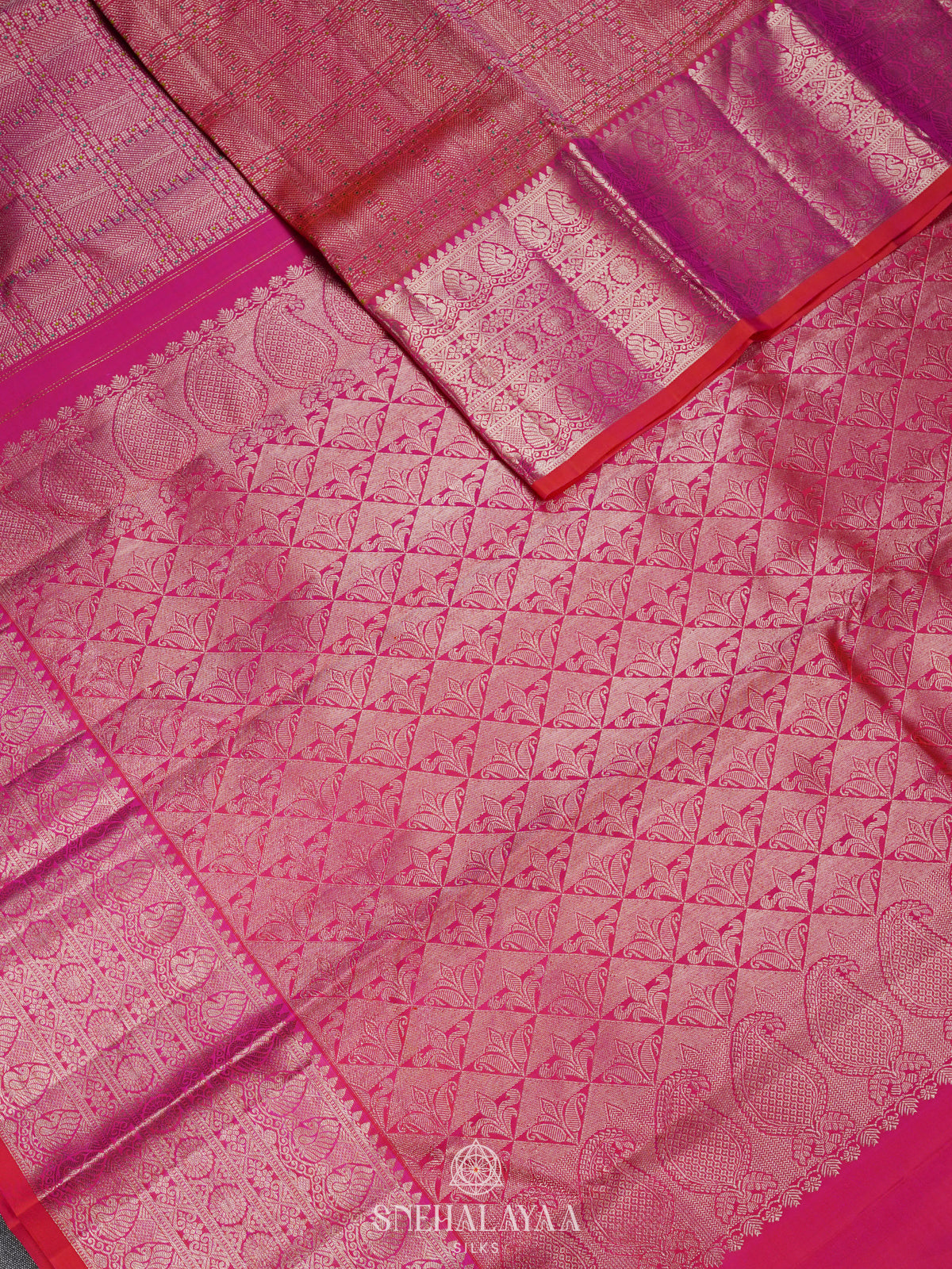 Pink Kanjivaram Silk Saree