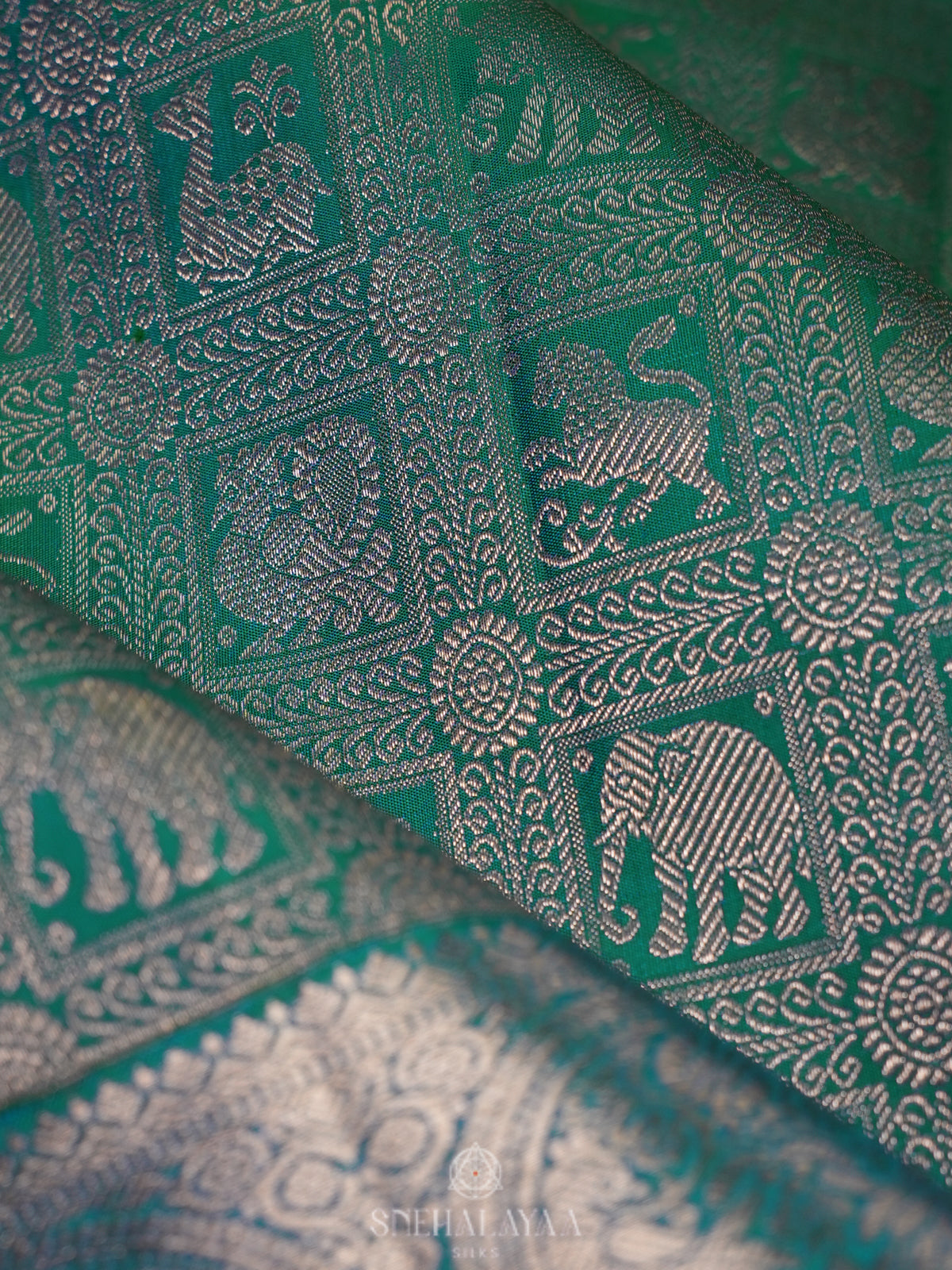 Forest Green Kanjivaram Silk Saree