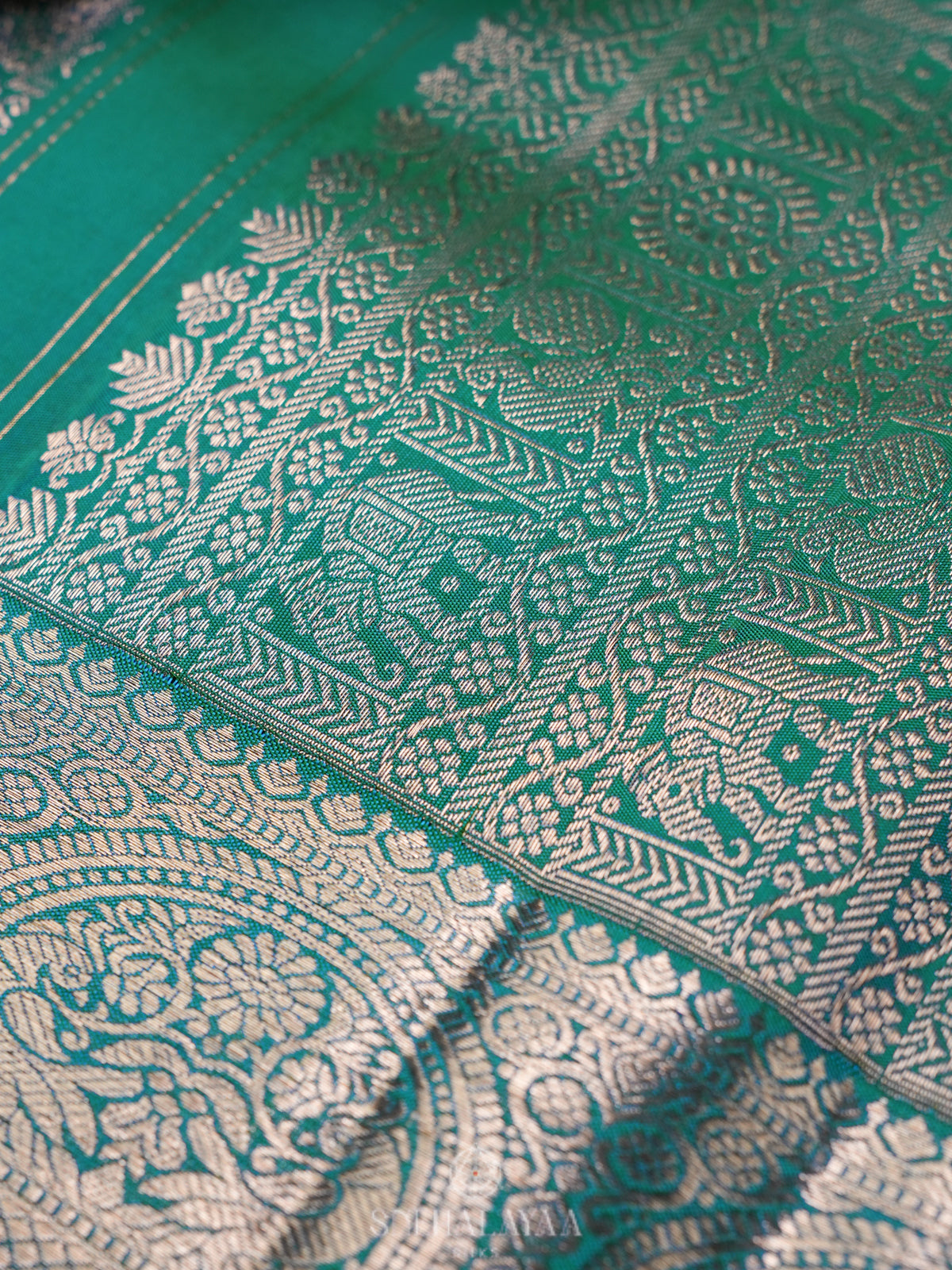 Forest Green Kanjivaram Silk Saree