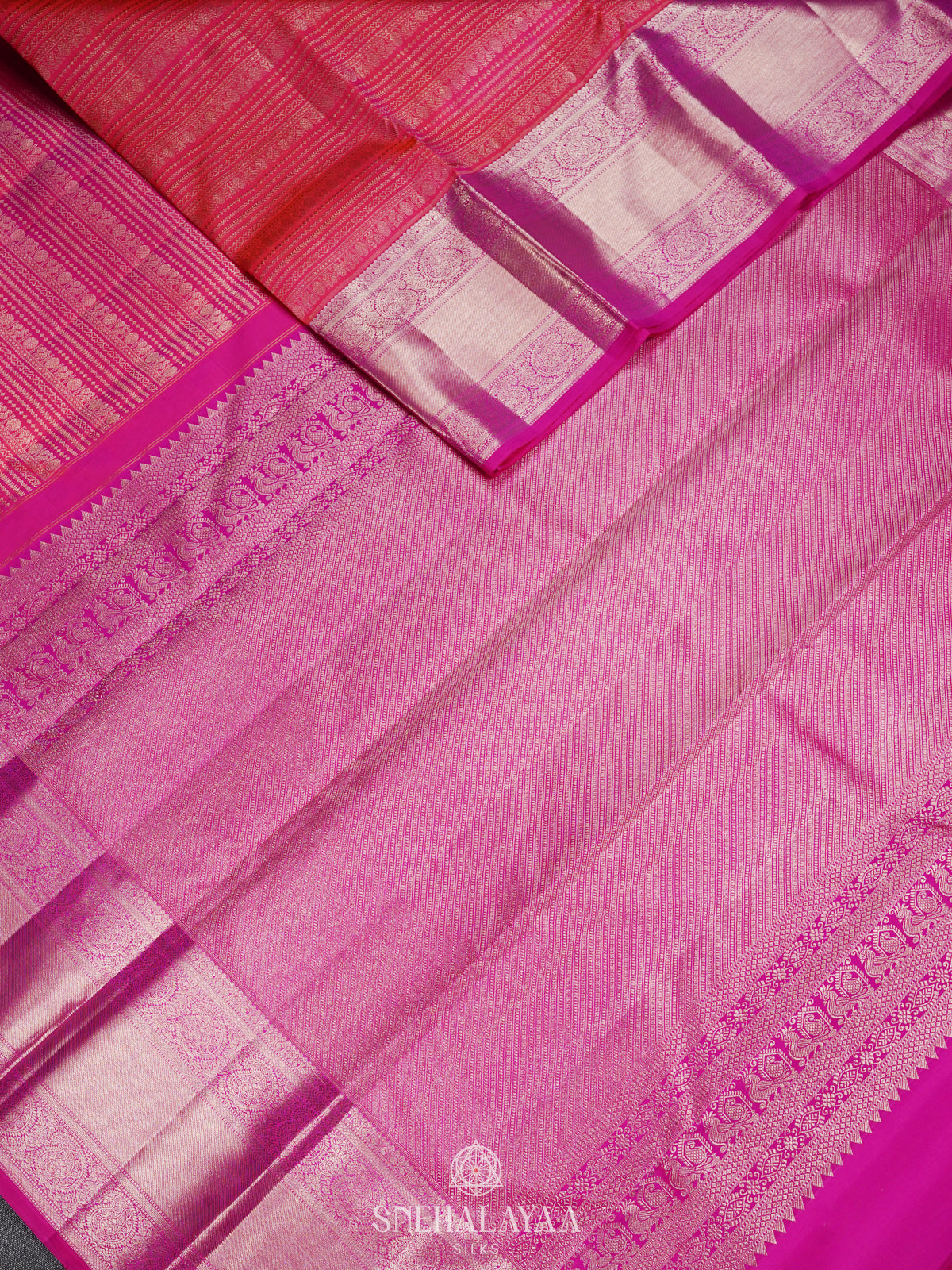 Pink Kanjivaram Silk Saree