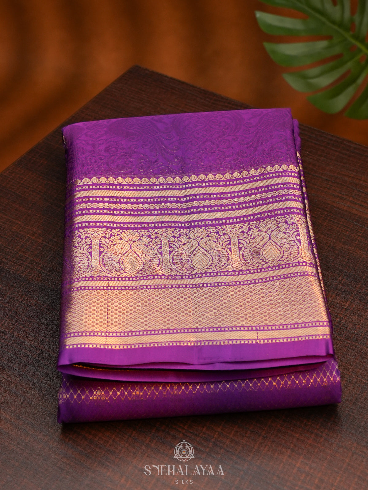Purple Kanjivaram Silk Saree