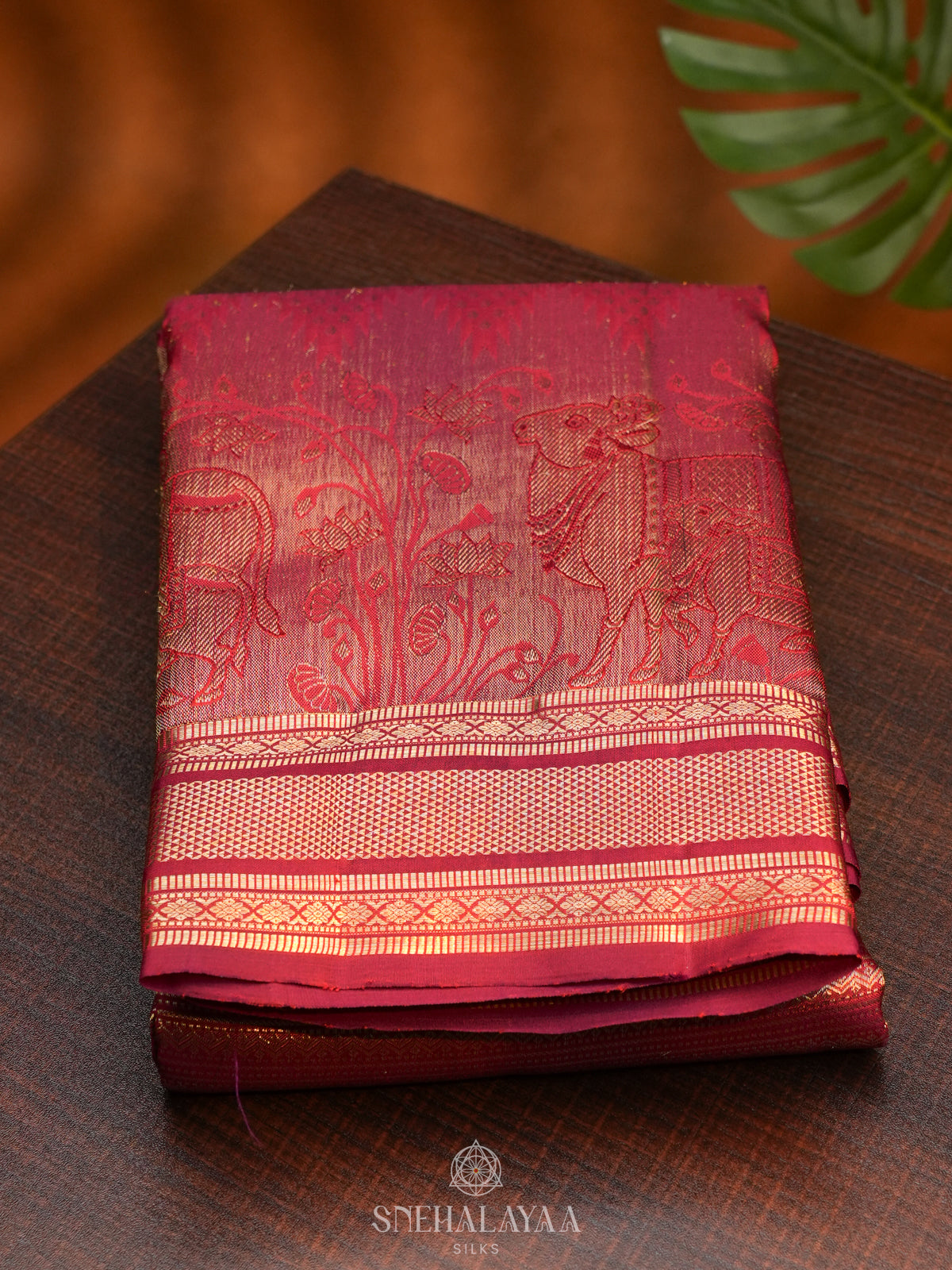 Maroon Kanjivaram Silk Saree