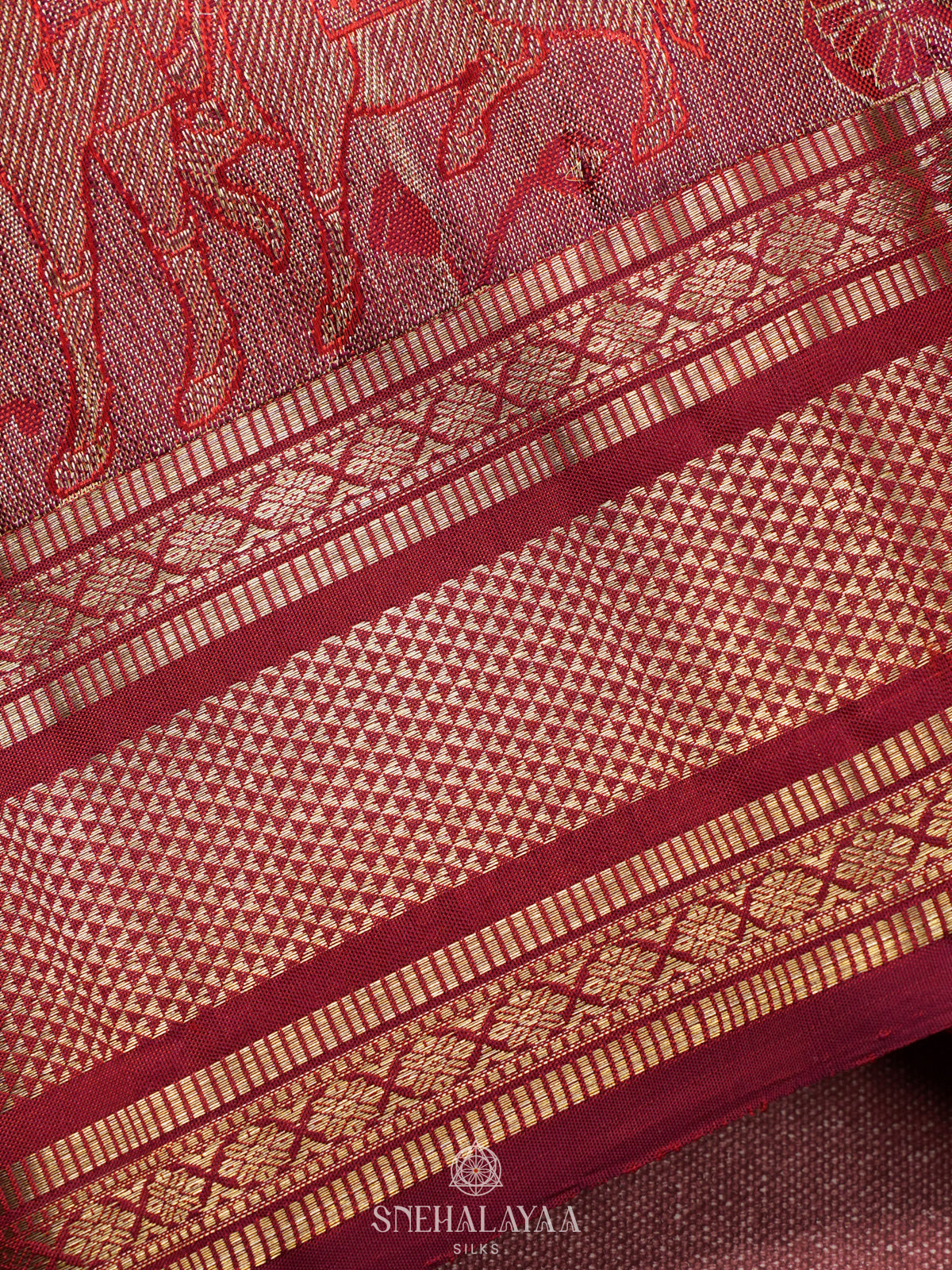 Maroon Kanjivaram Silk Saree
