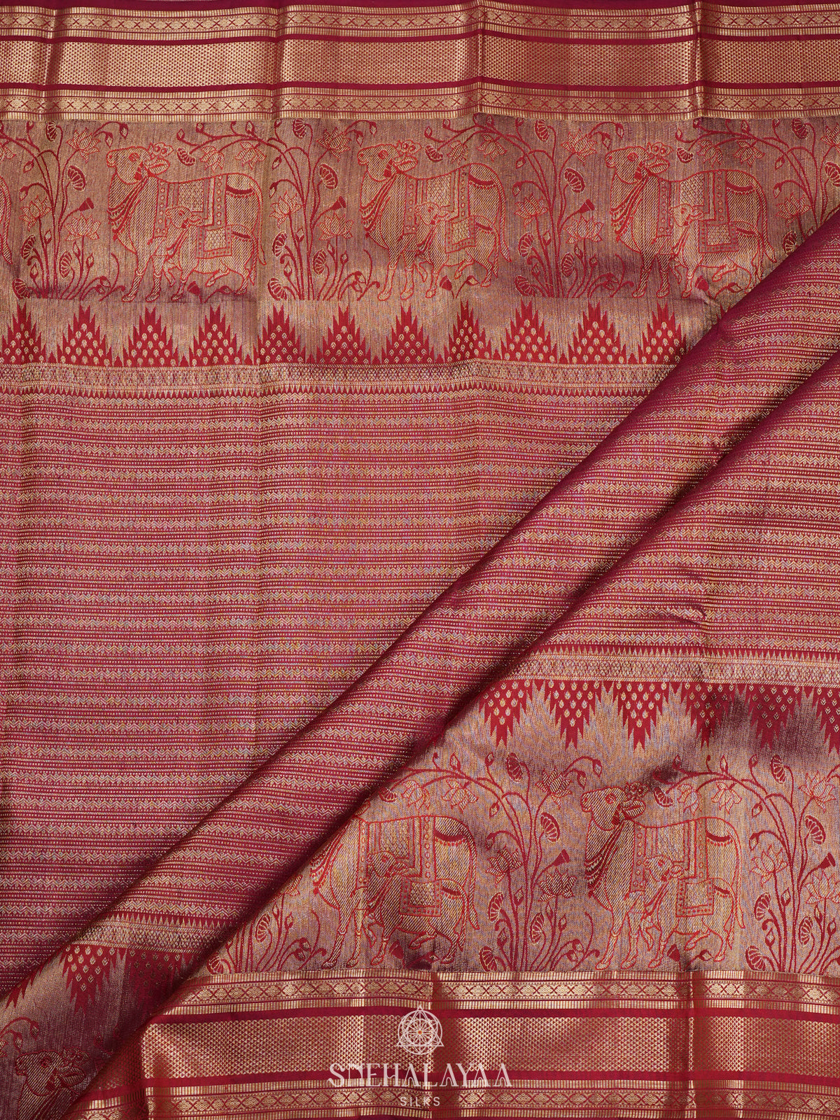 Maroon Kanjivaram Silk Saree