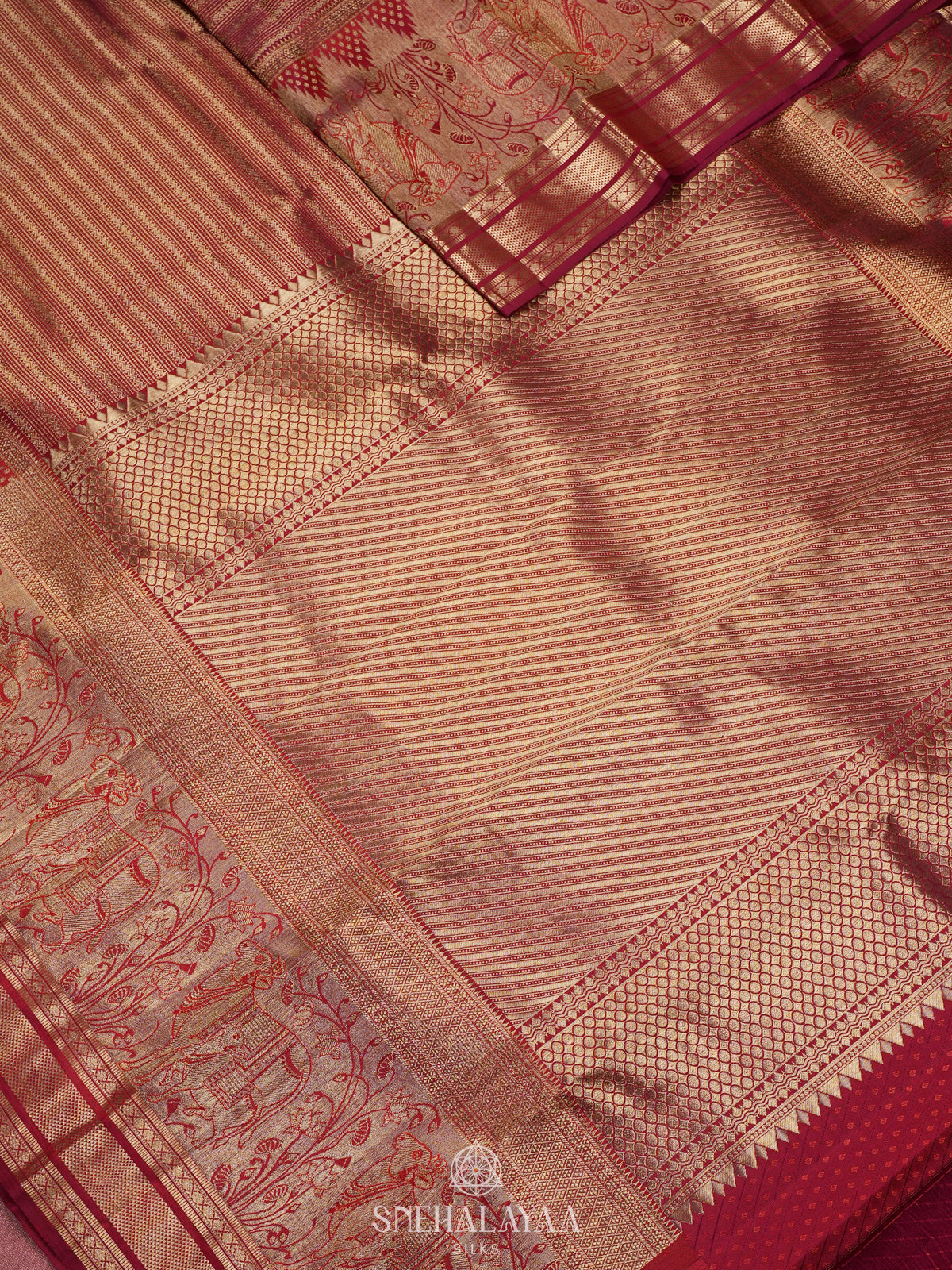 Maroon Kanjivaram Silk Saree