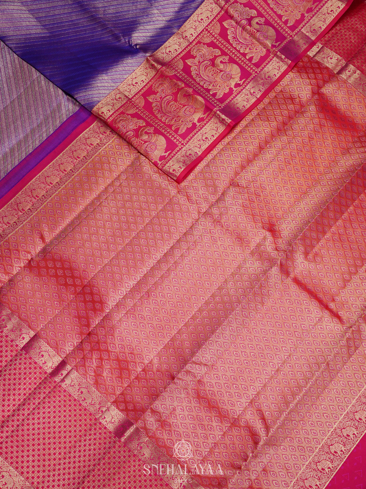 Lilac Kanjivaram Silk Saree
