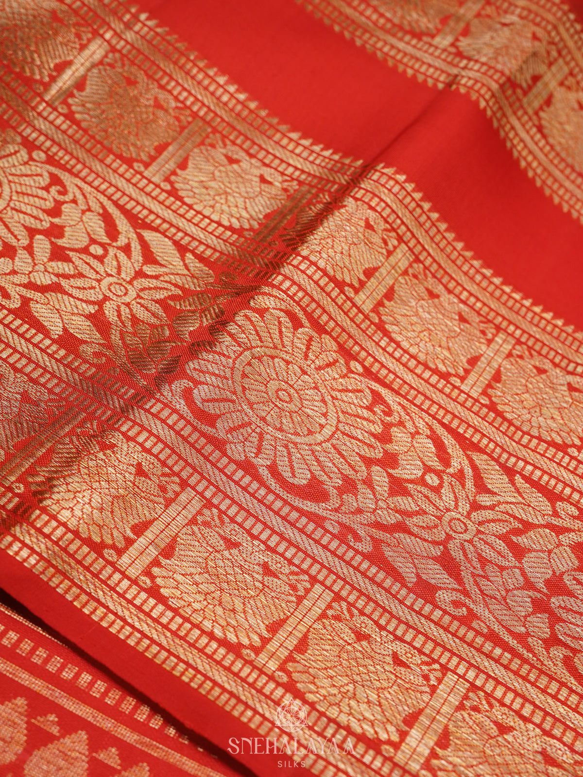 Rust Orange Kanjivaram Silk Saree