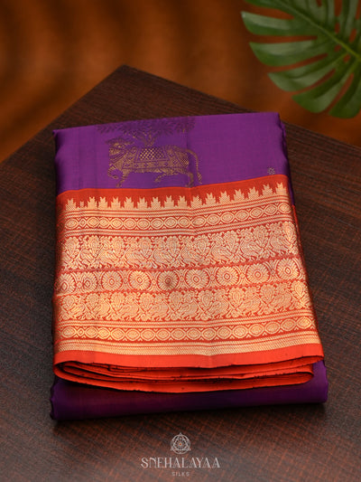 Purple Kanjivaram Silk Saree