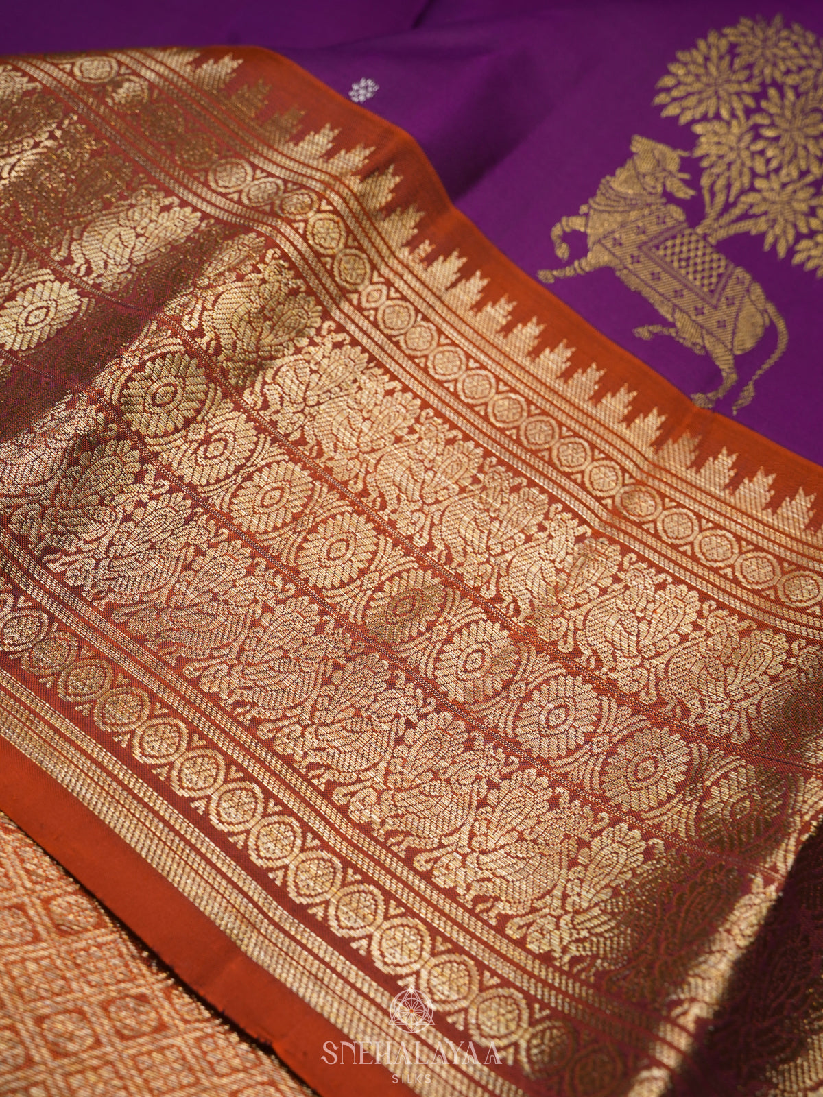 Purple Kanjivaram Silk Saree