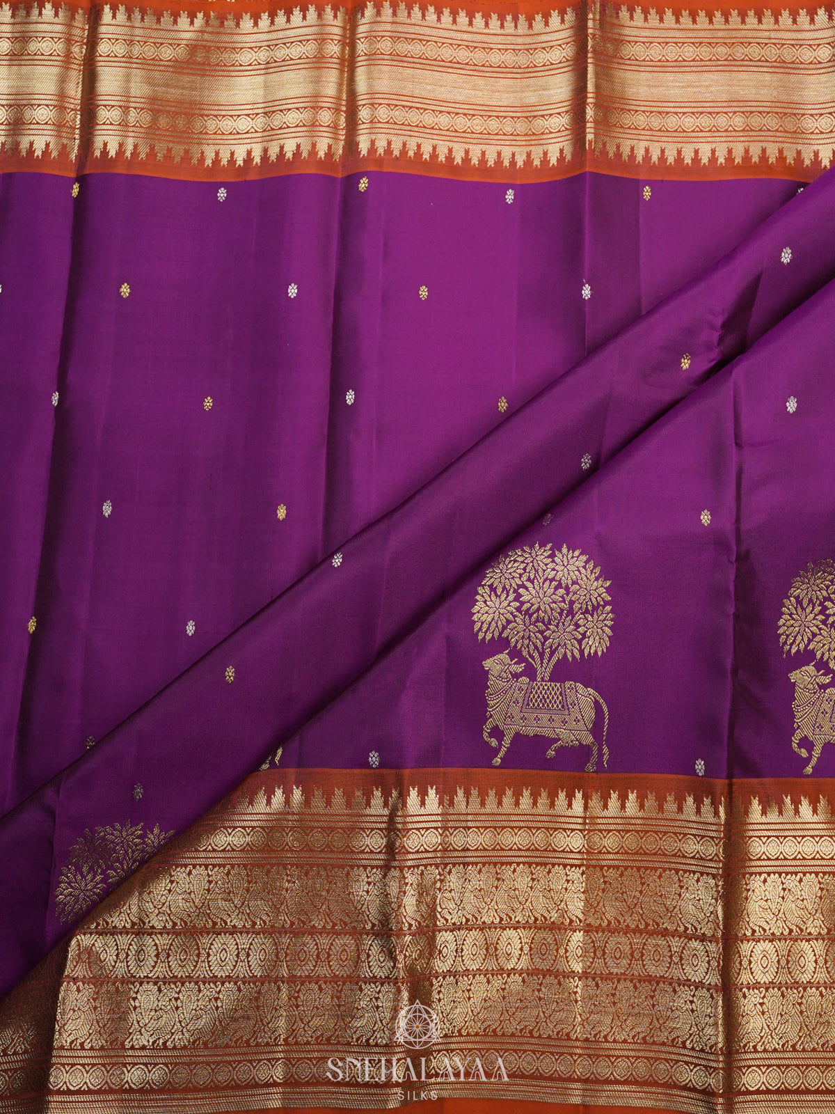 Purple Kanjivaram Silk Saree