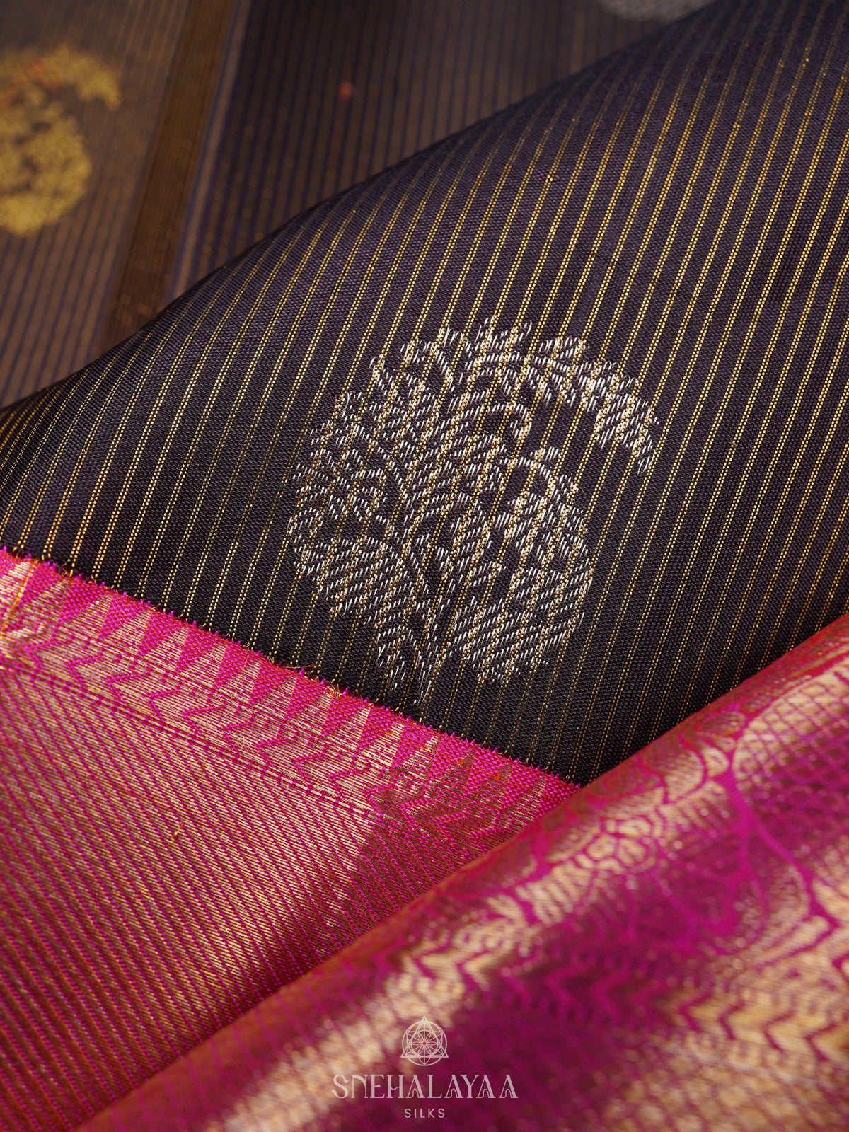 Black Kanjivaram Silk Saree