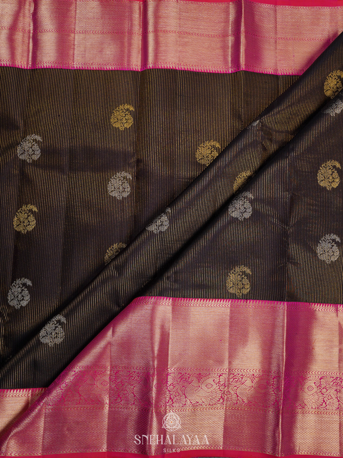 Black Kanjivaram Silk Saree