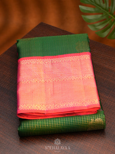 Forest Green Kanjivaram Silk Saree