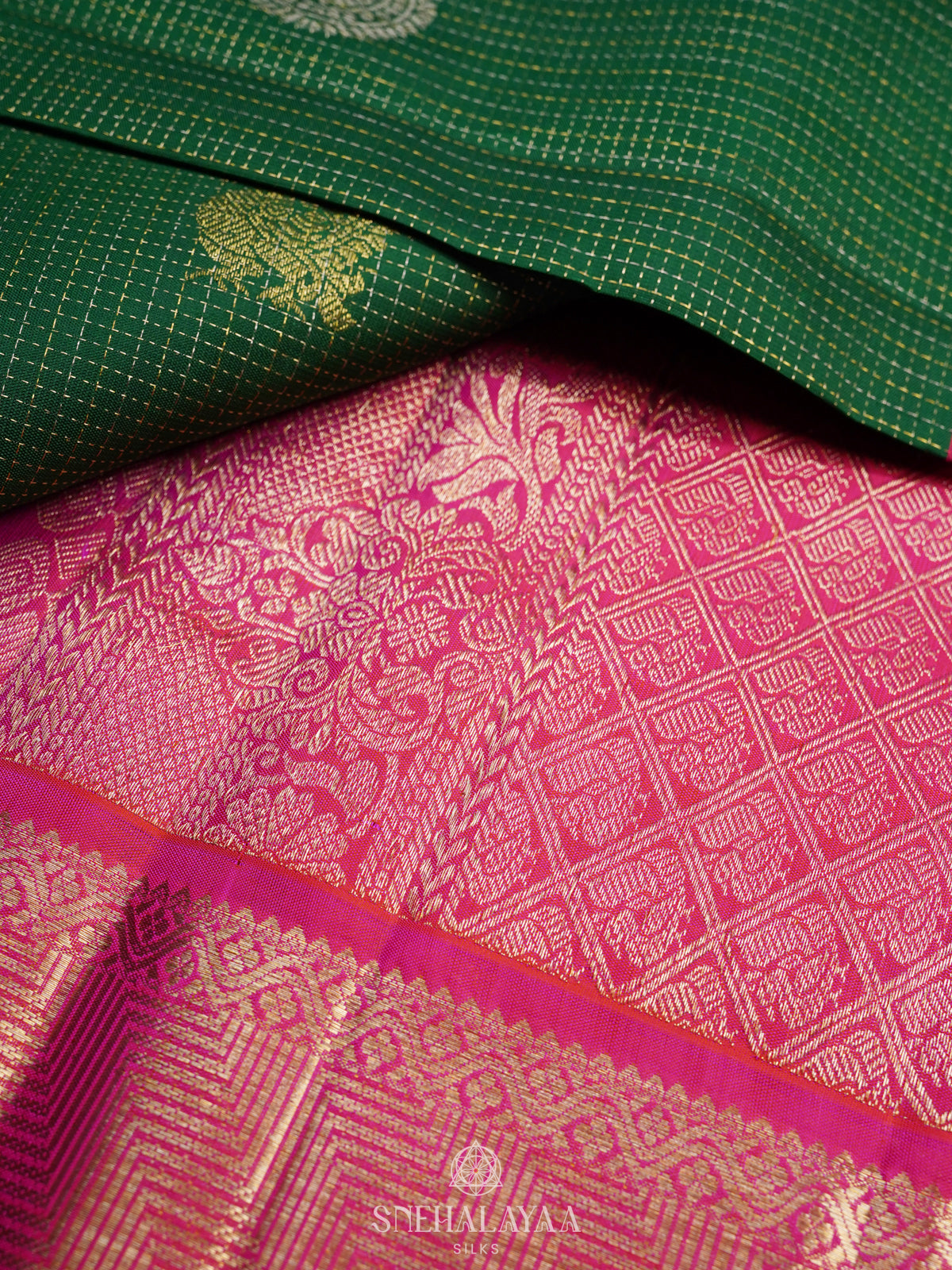 Forest Green Kanjivaram Silk Saree