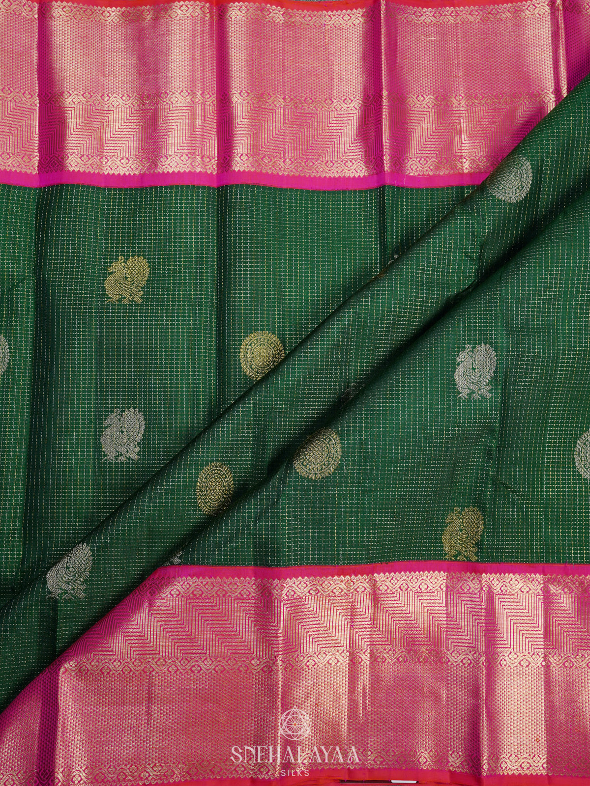 Forest Green Kanjivaram Silk Saree