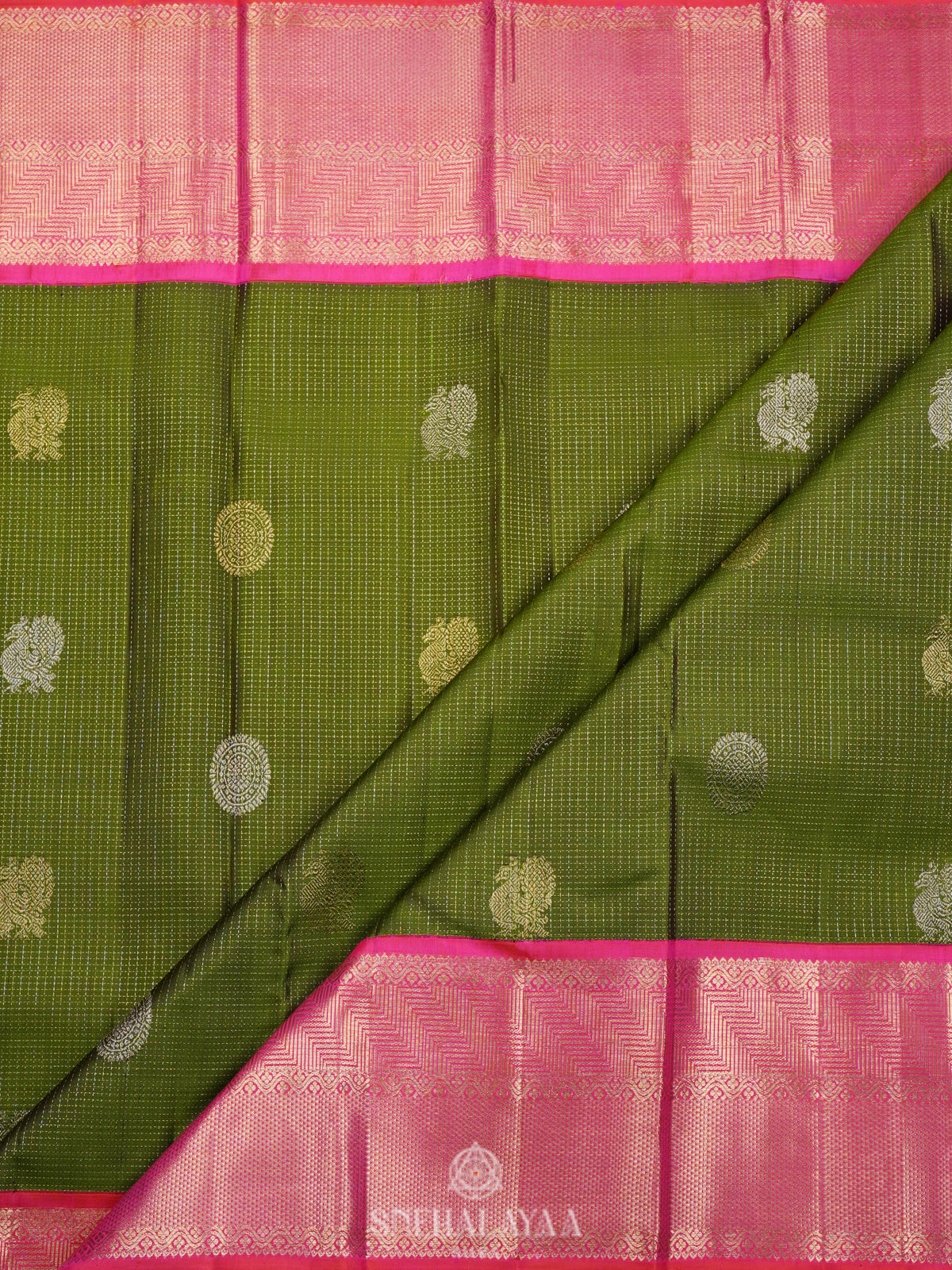 Emerald Green Kanjivaram Silk Saree