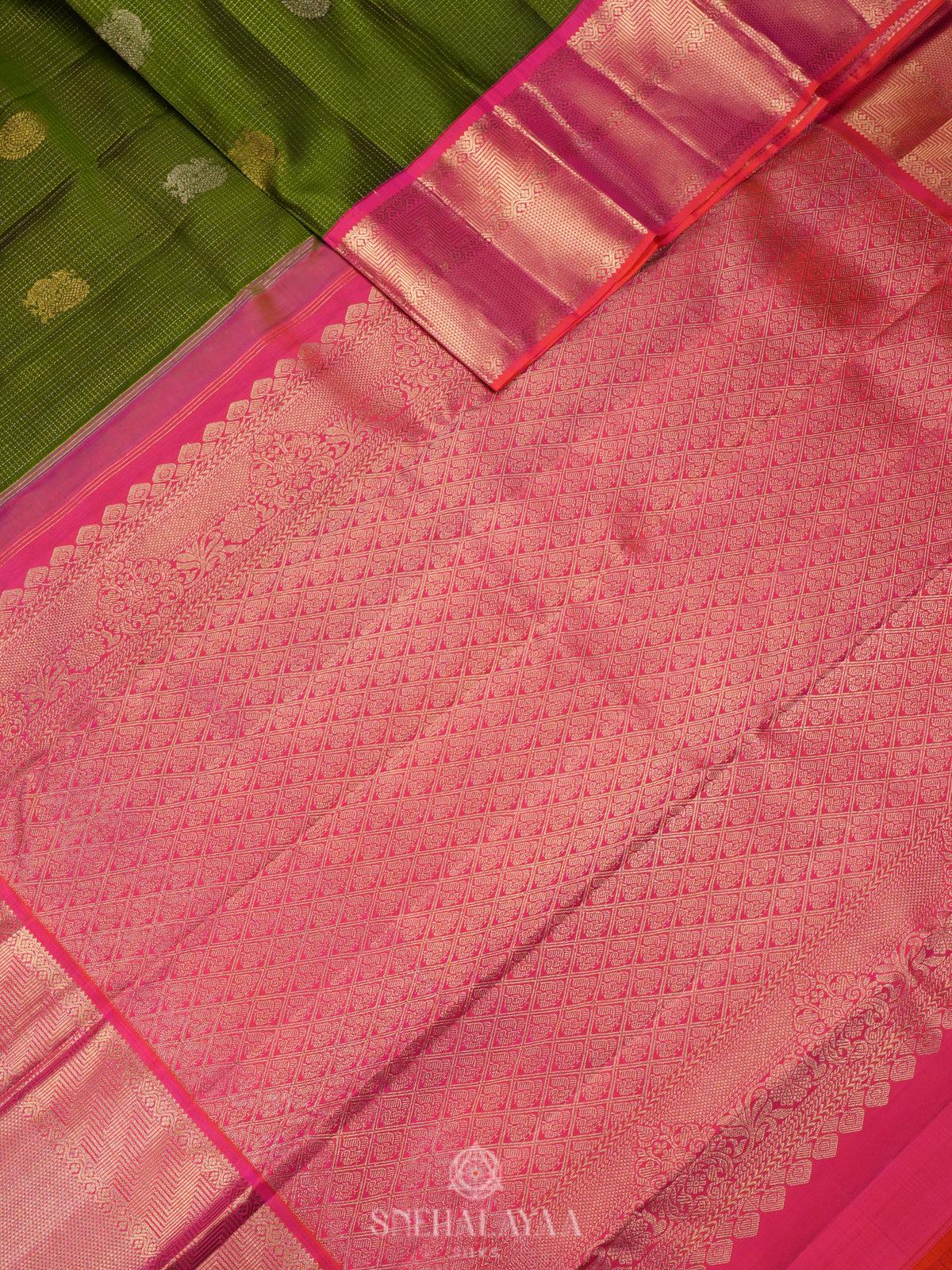 Emerald Green Kanjivaram Silk Saree
