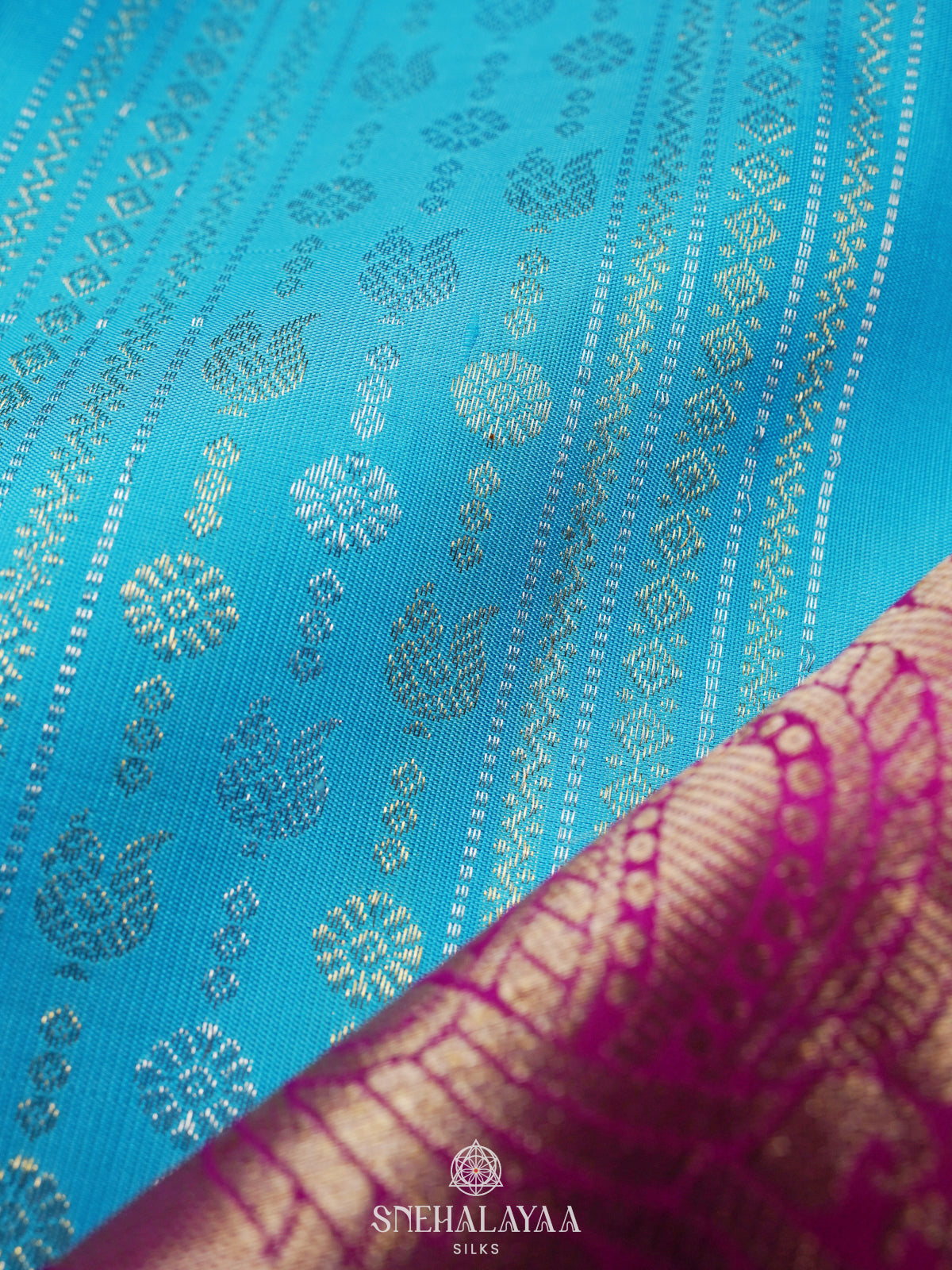 Sky Blue Kanjivaram Silk Saree