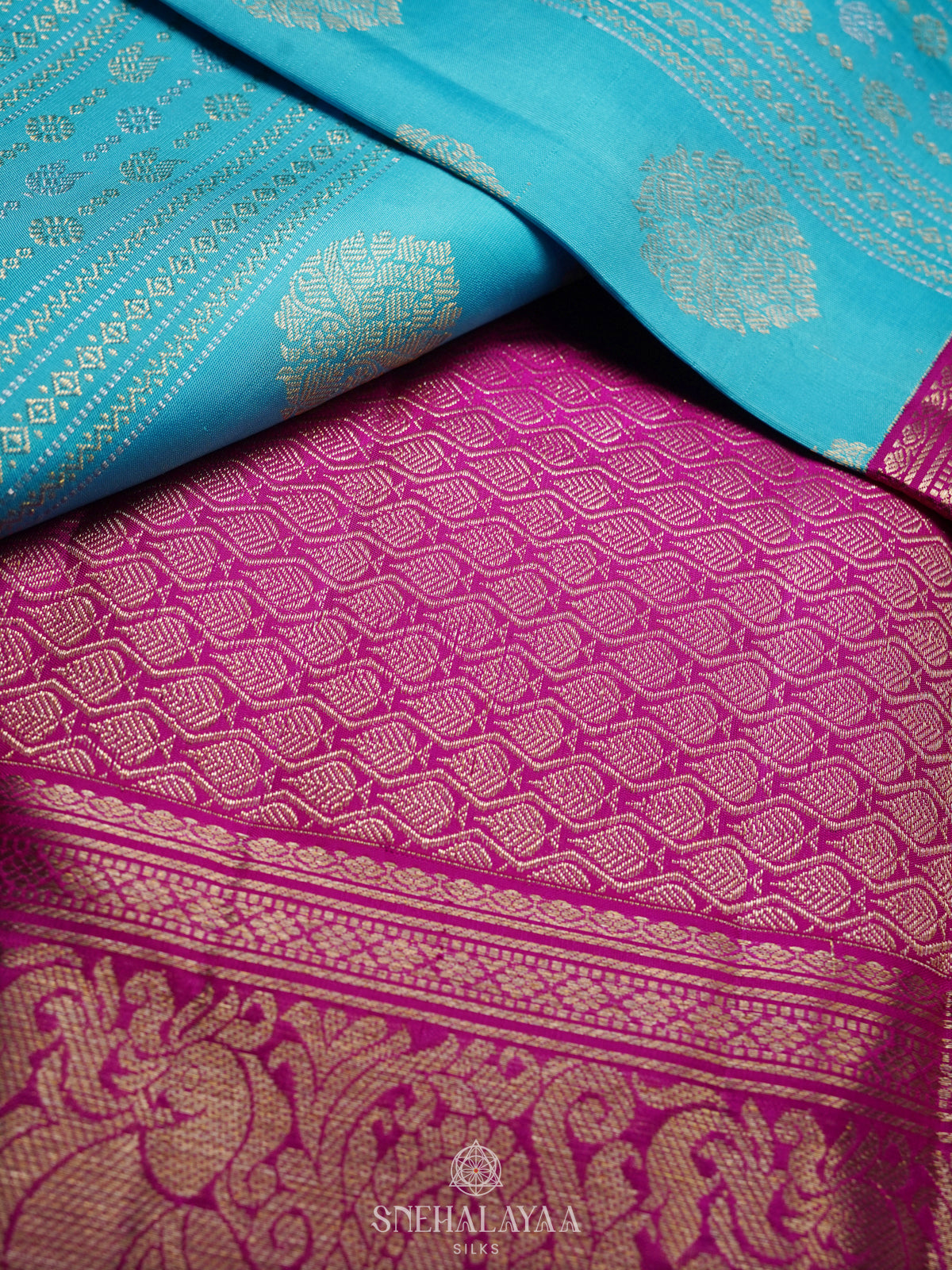 Sky Blue Kanjivaram Silk Saree