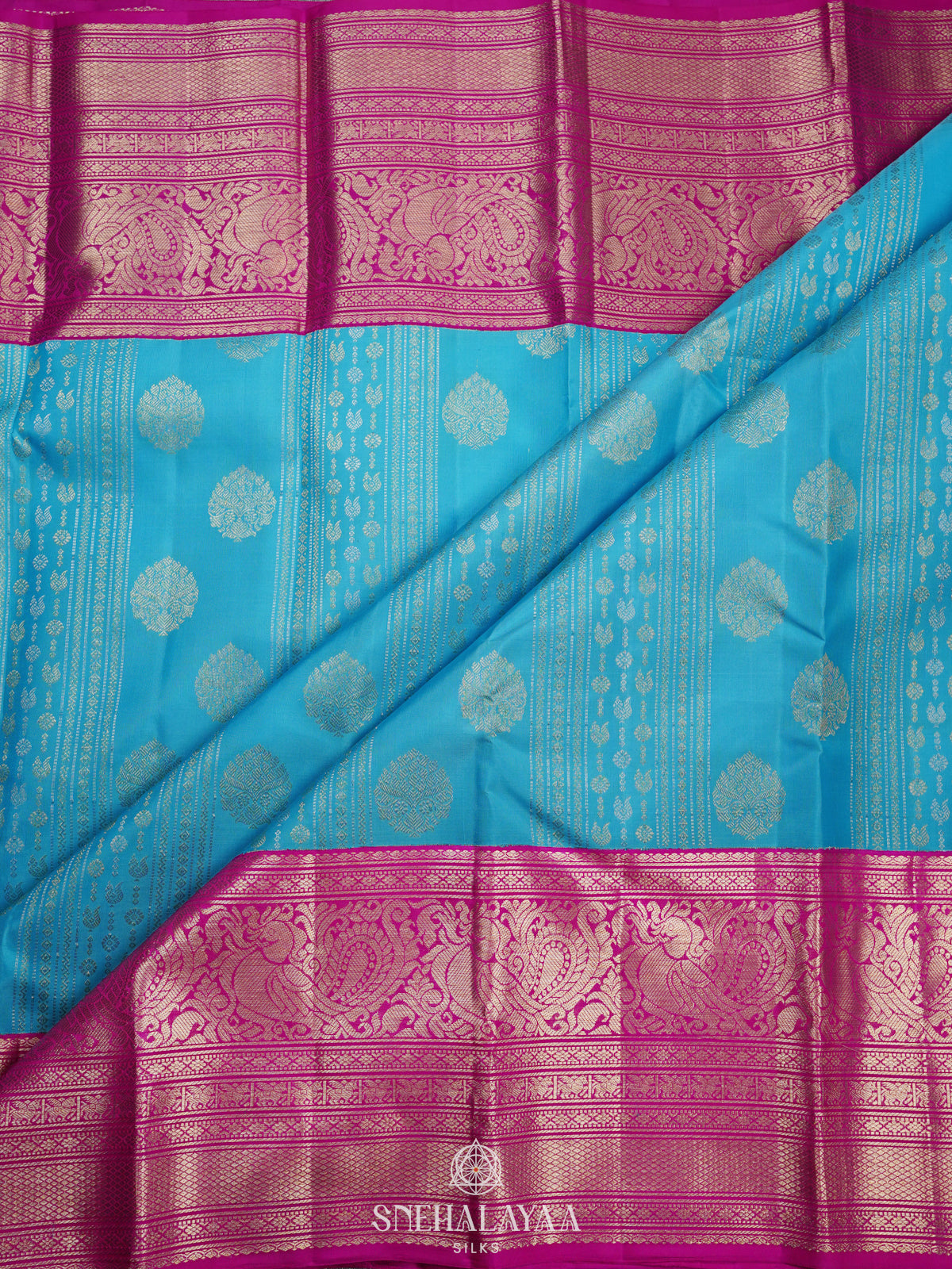 Sky Blue Kanjivaram Silk Saree