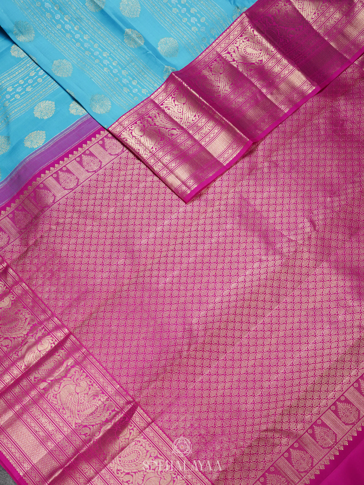 Sky Blue Kanjivaram Silk Saree