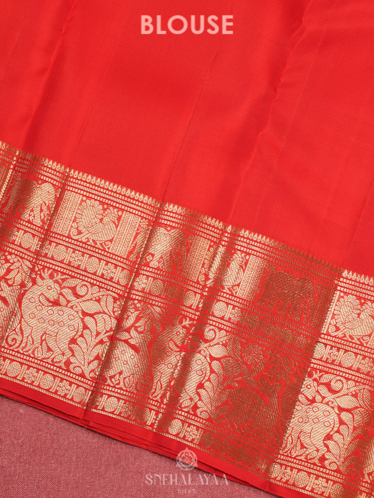 Rust Orange Kanjivaram Silk Saree