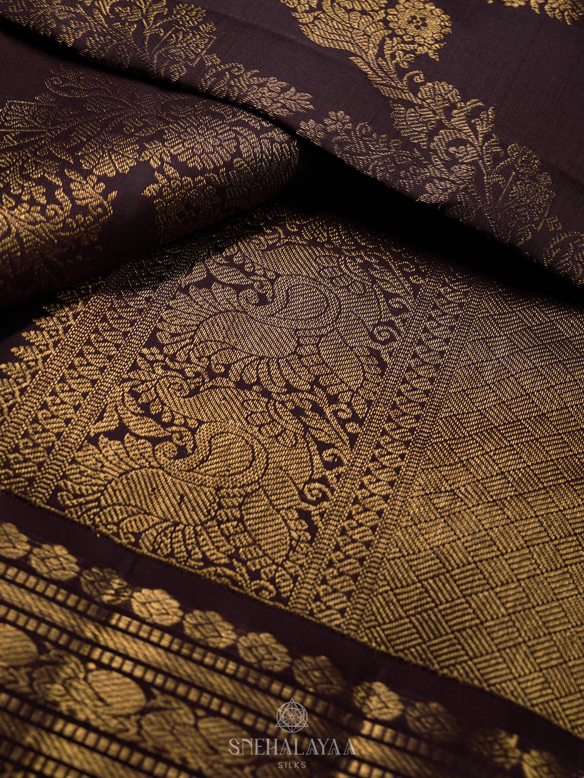 Coffee Brown Kanjivaram Silk Saree